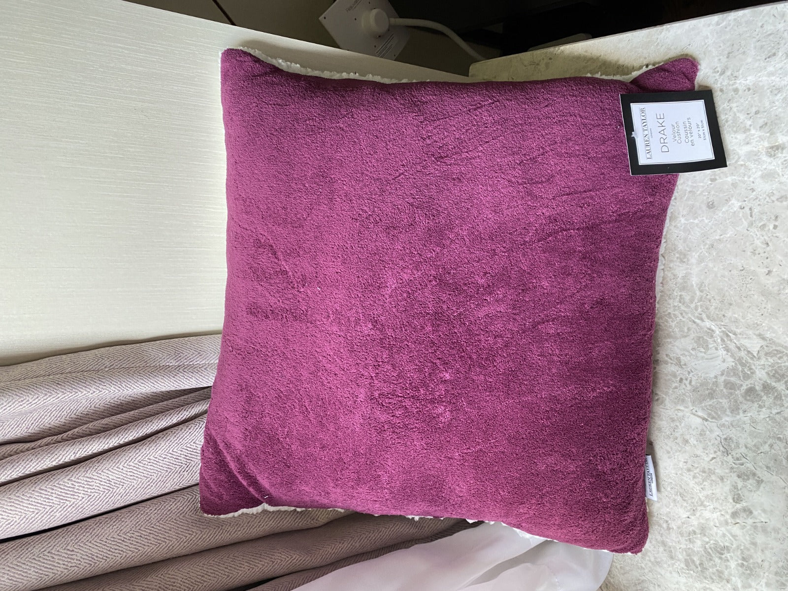 Drake | Velour Reverse to Sherpa Cushion | Assorted Colors - Image 3