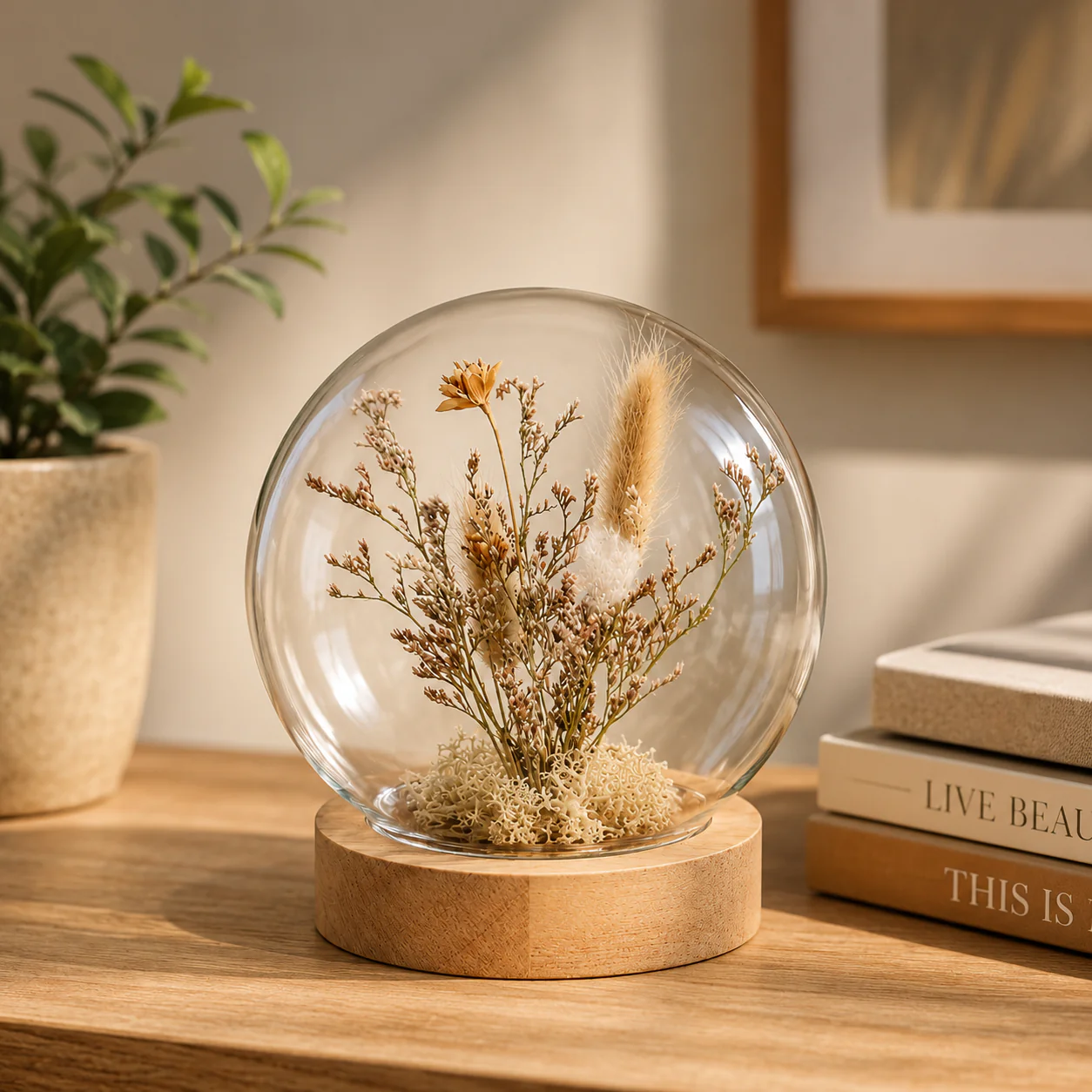Dried Flowers In Cloche - Image 2