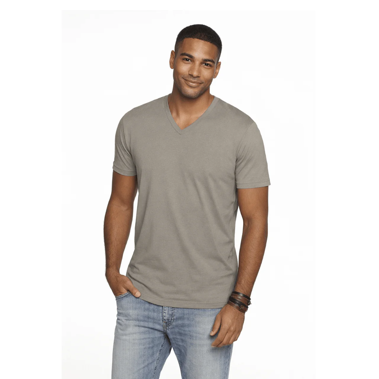 Essential V-Neck Cotton T-Shirt - Image 2