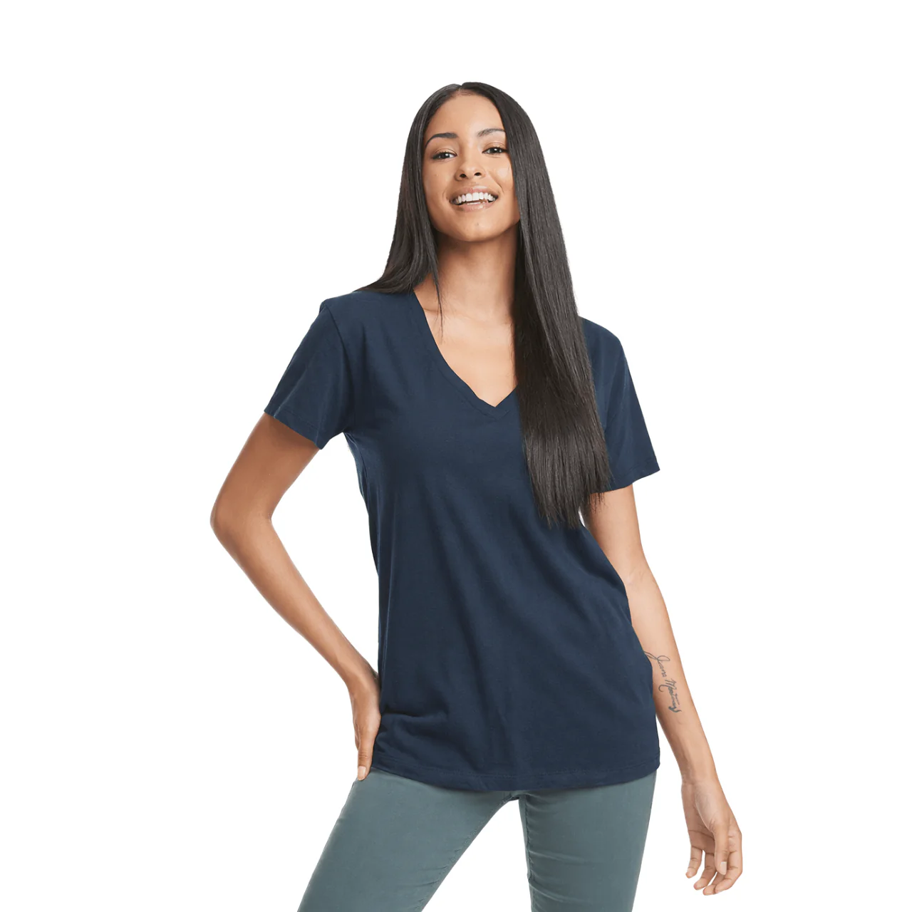 Essential V-Neck Cotton T-Shirt - Image 3