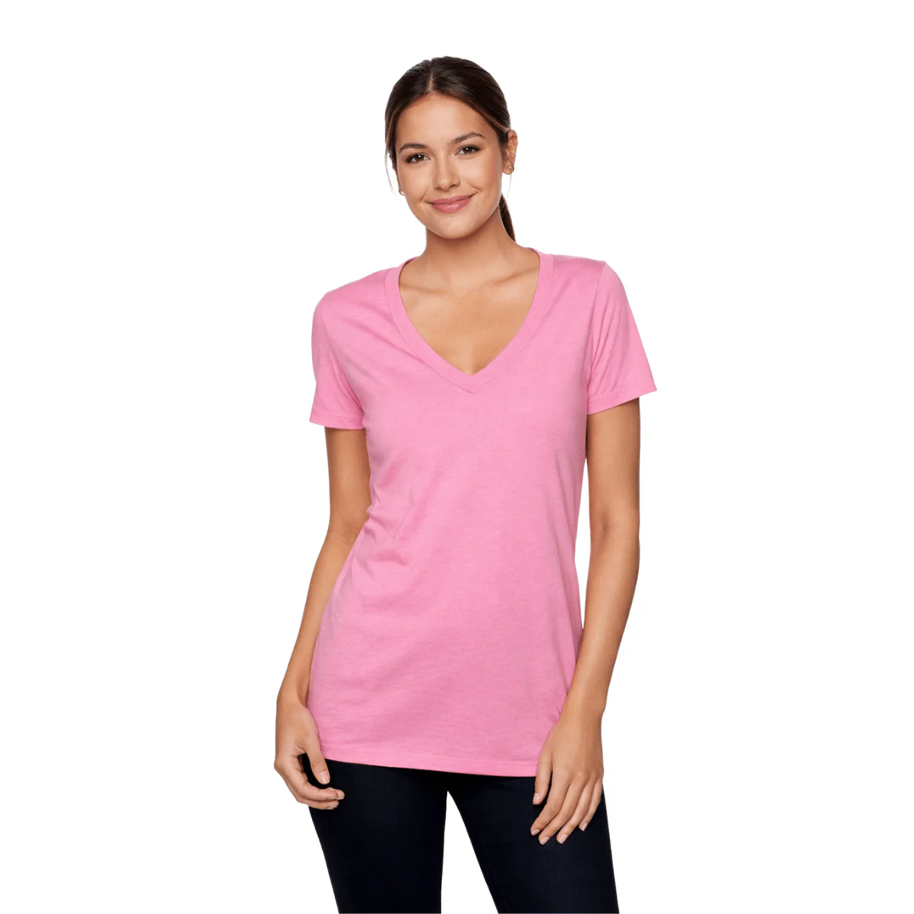 Essential V-Neck Cotton T-Shirt - Image 4
