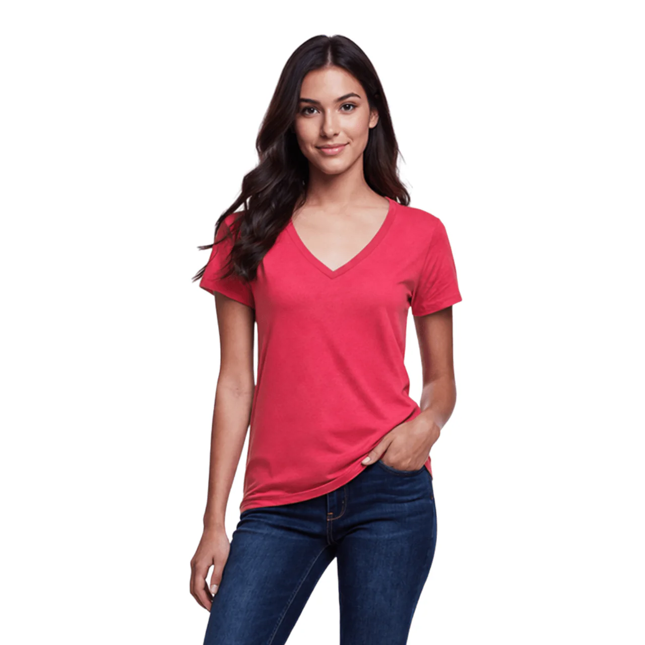 Essential V-Neck Cotton T-Shirt - Image 5