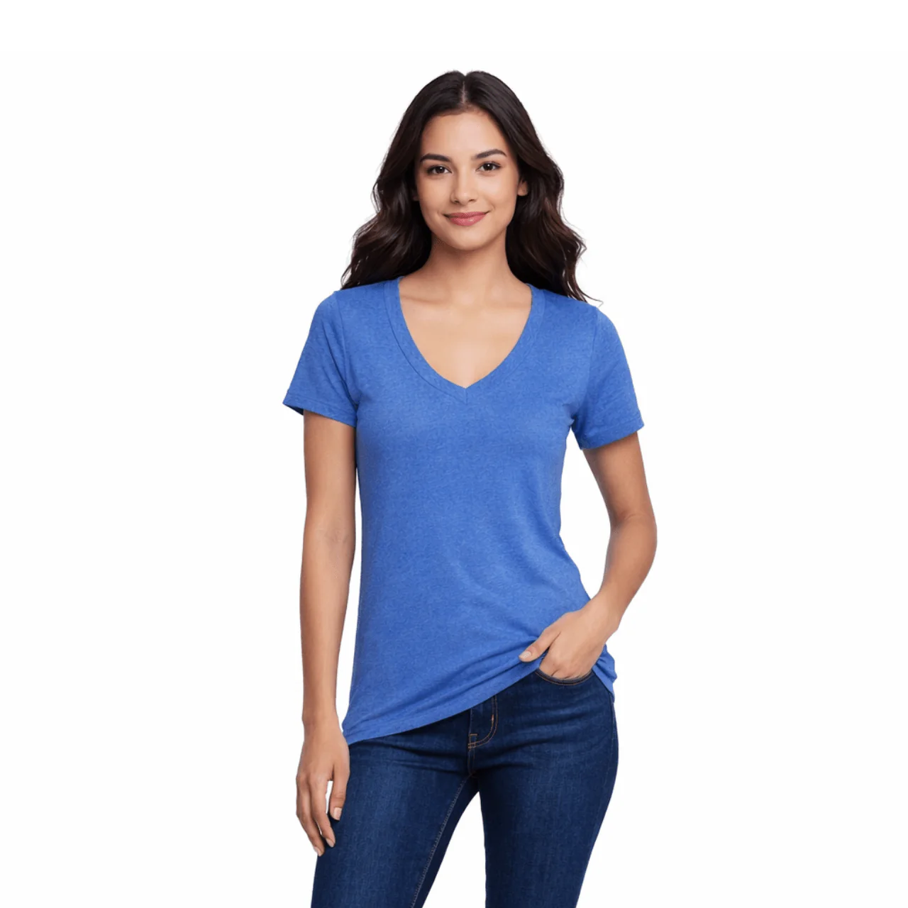 Essential V-Neck Cotton T-Shirt - Image 6