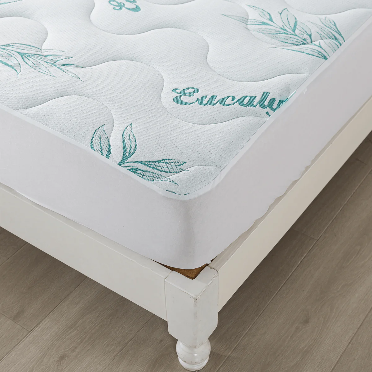 Eucalyptus Quilted Teal Mattress pad - Image 2