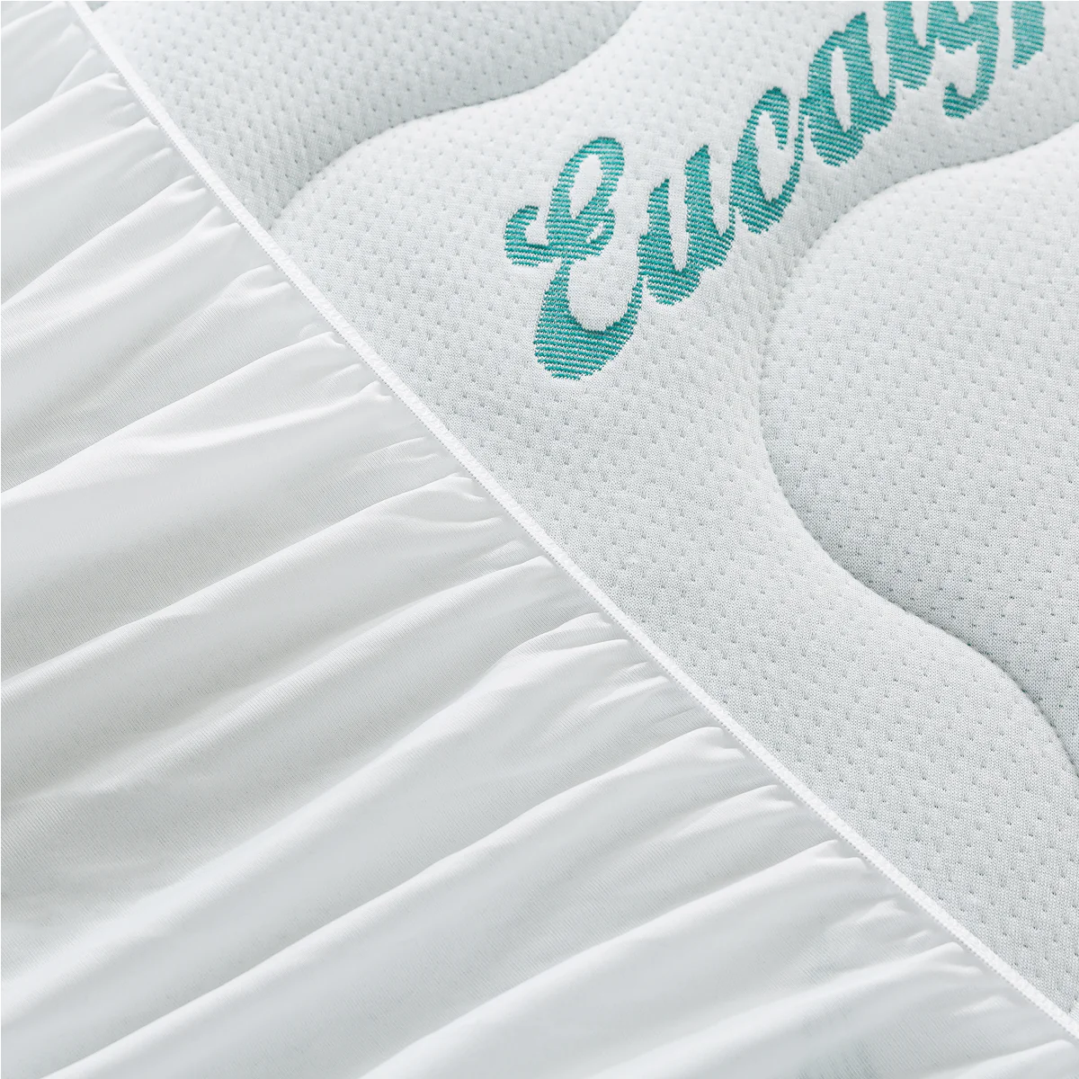 Eucalyptus Quilted Teal Mattress pad - Image 3