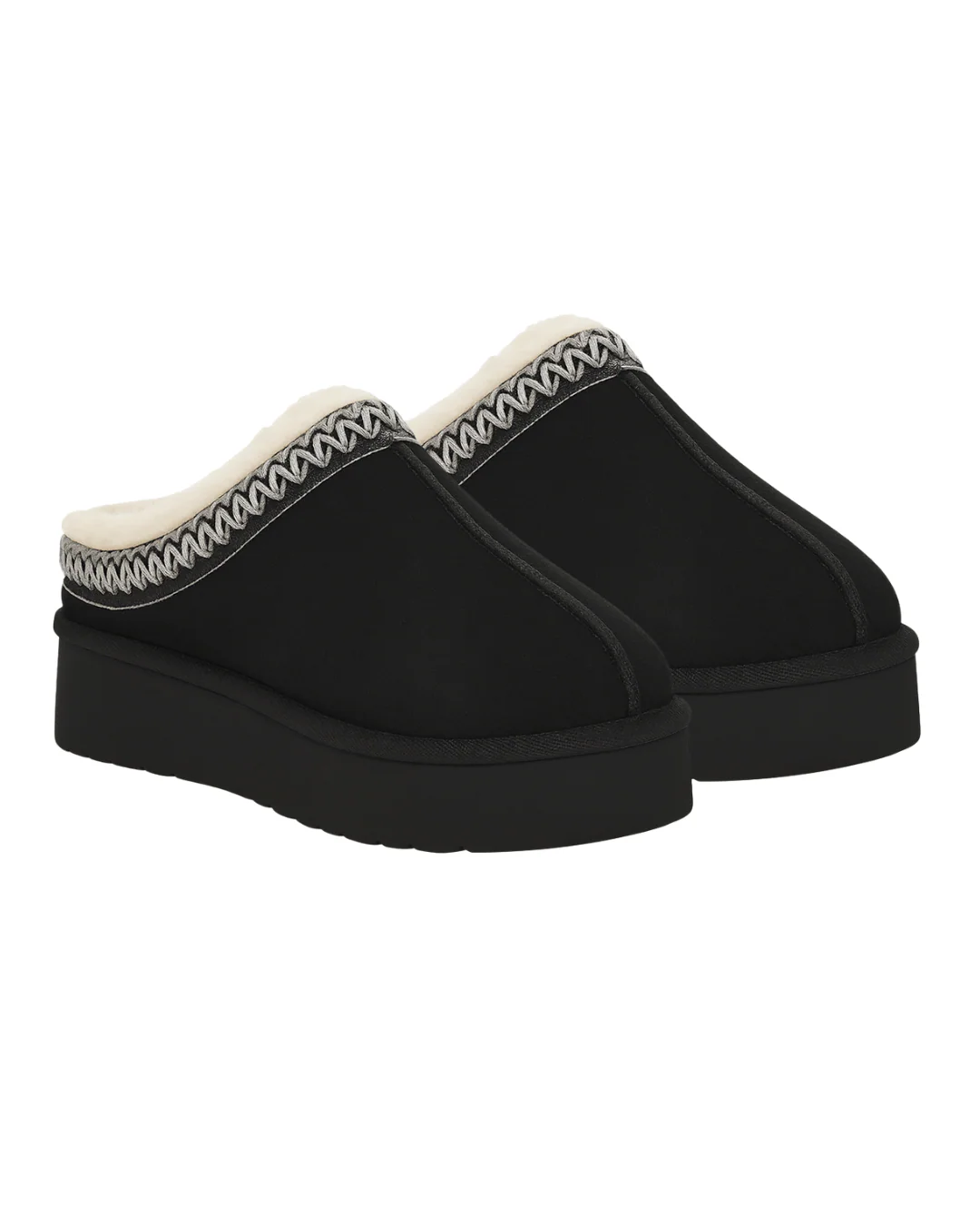Faux Suede Platform Slip-Ons with Shearling Lining
