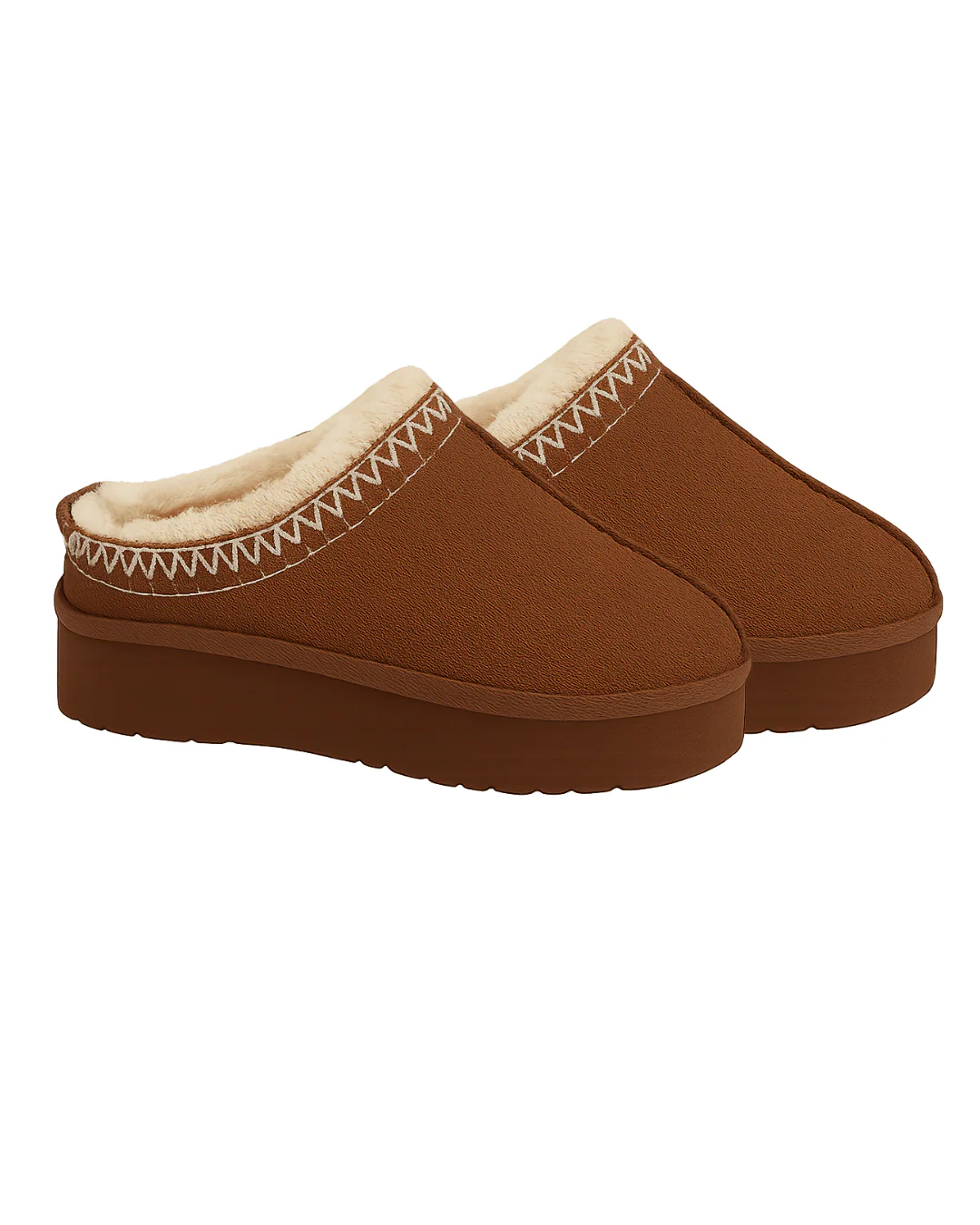 Faux Suede Platform Slip-Ons with Shearling Lining - Image 2