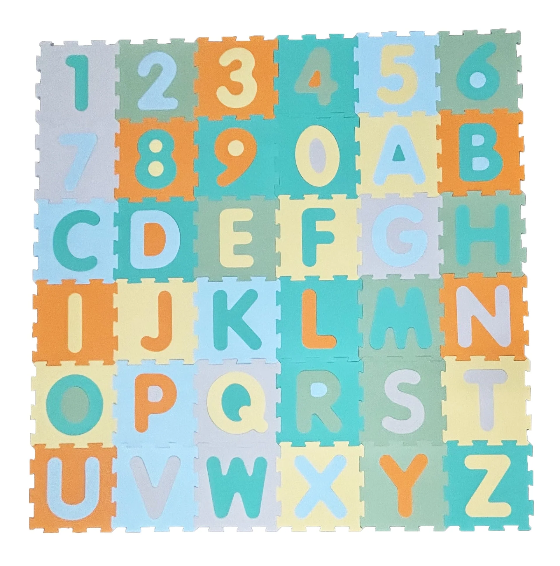 FOAM MAT INTERLOCKING ALPHABET & NUMBER 36 TILES 30X30X1CM
