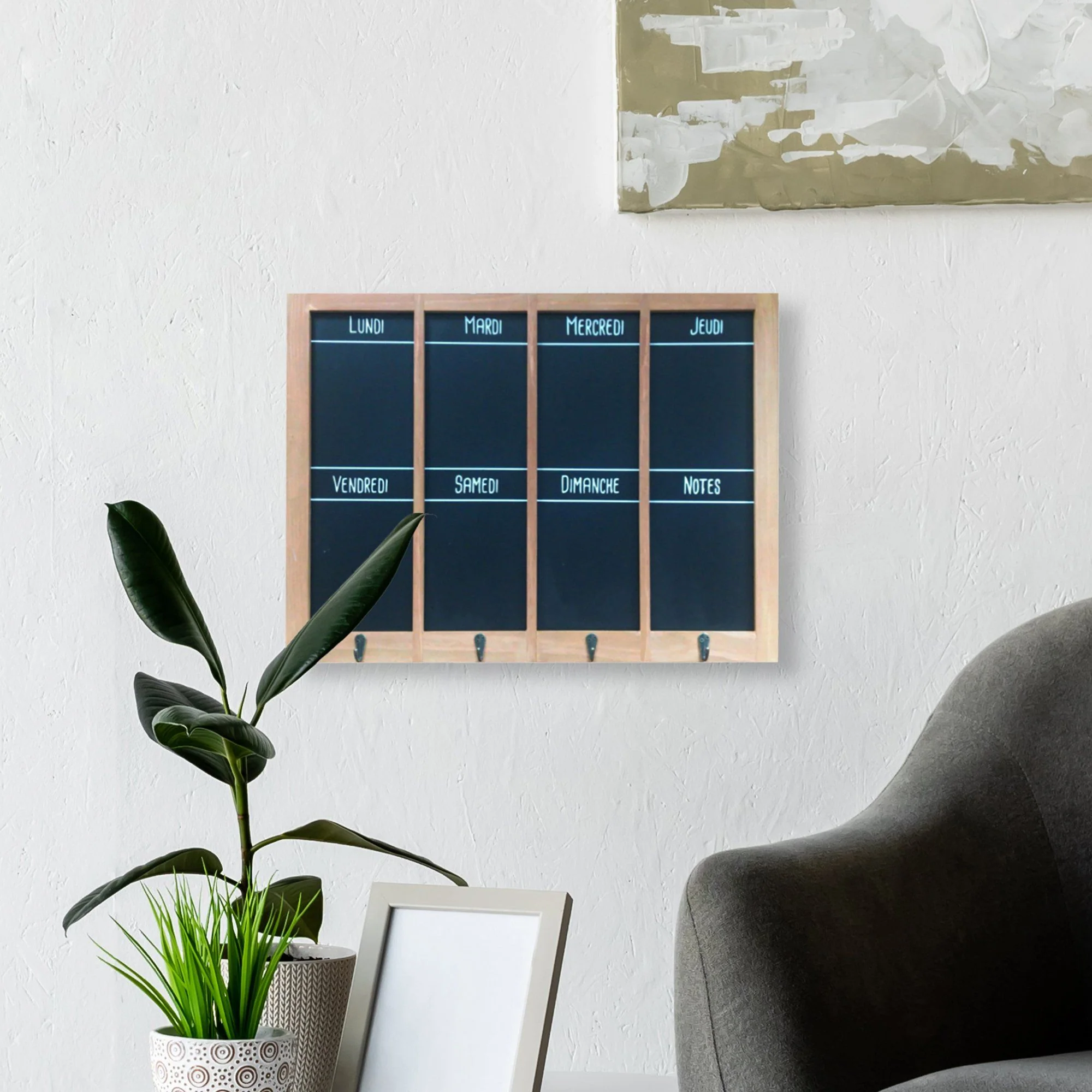 French Weekly Calendar with Hooks