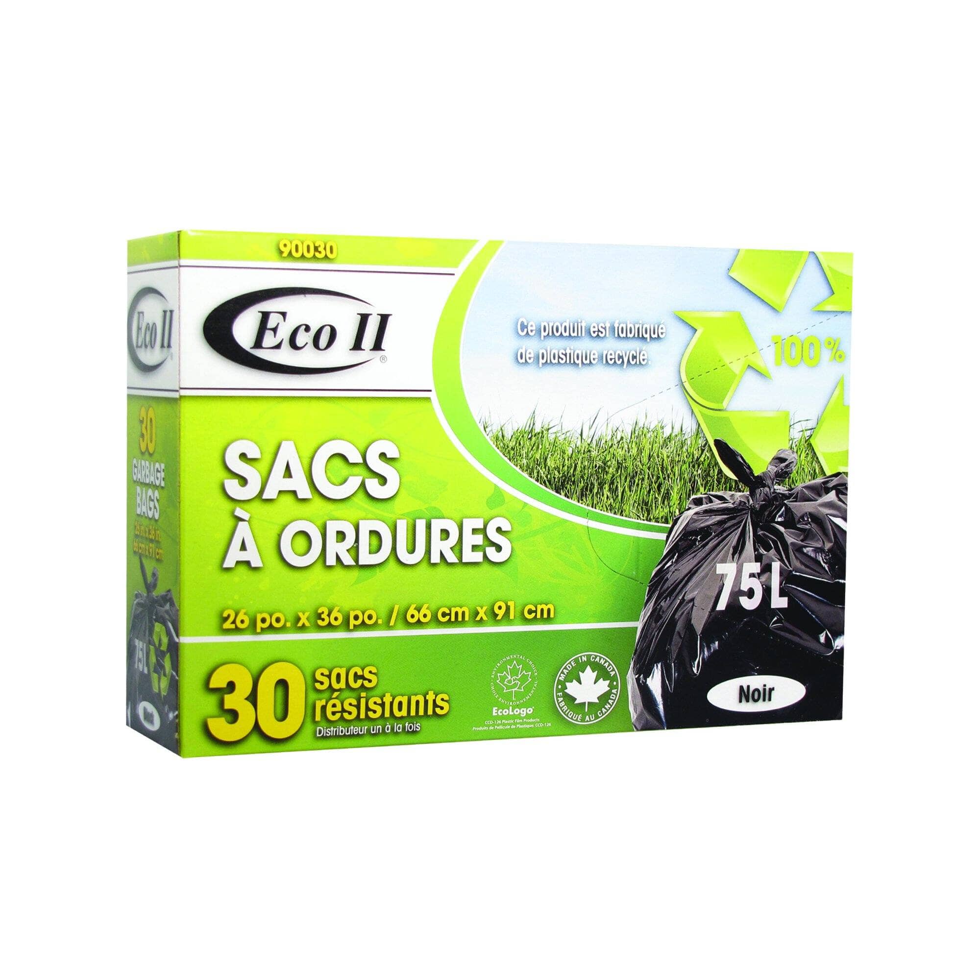 Heavy-Duty Eco Garbage Bags – 30 Count (26” x 36”)