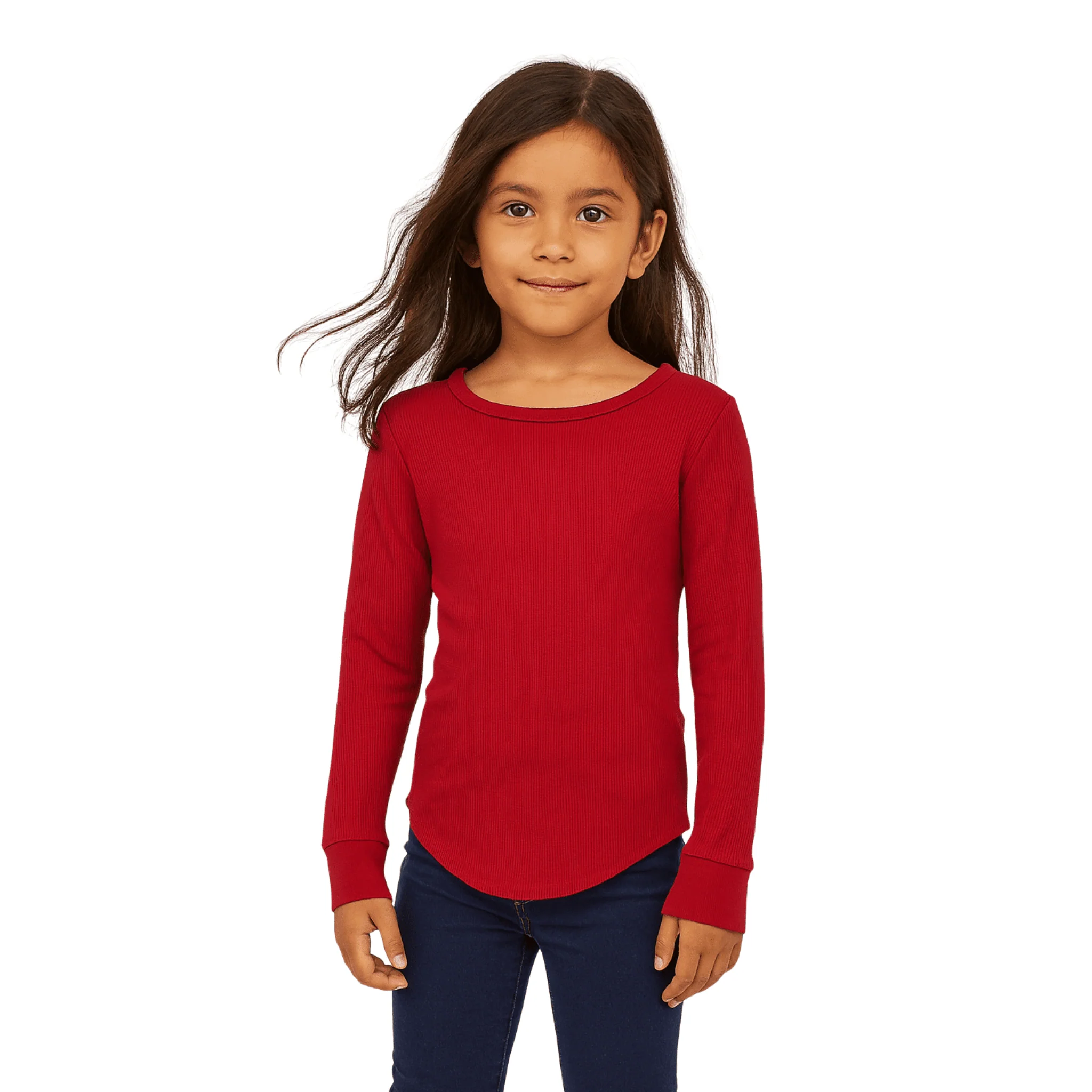 Girls’ Ribbed Long-Sleeve Top 10 to 18