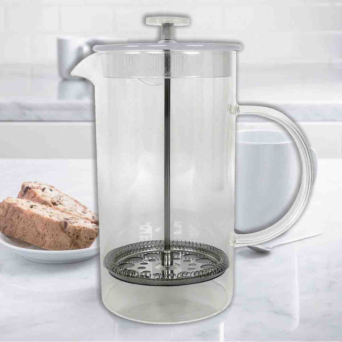 Glass French Press Stainless Steel - Image 2
