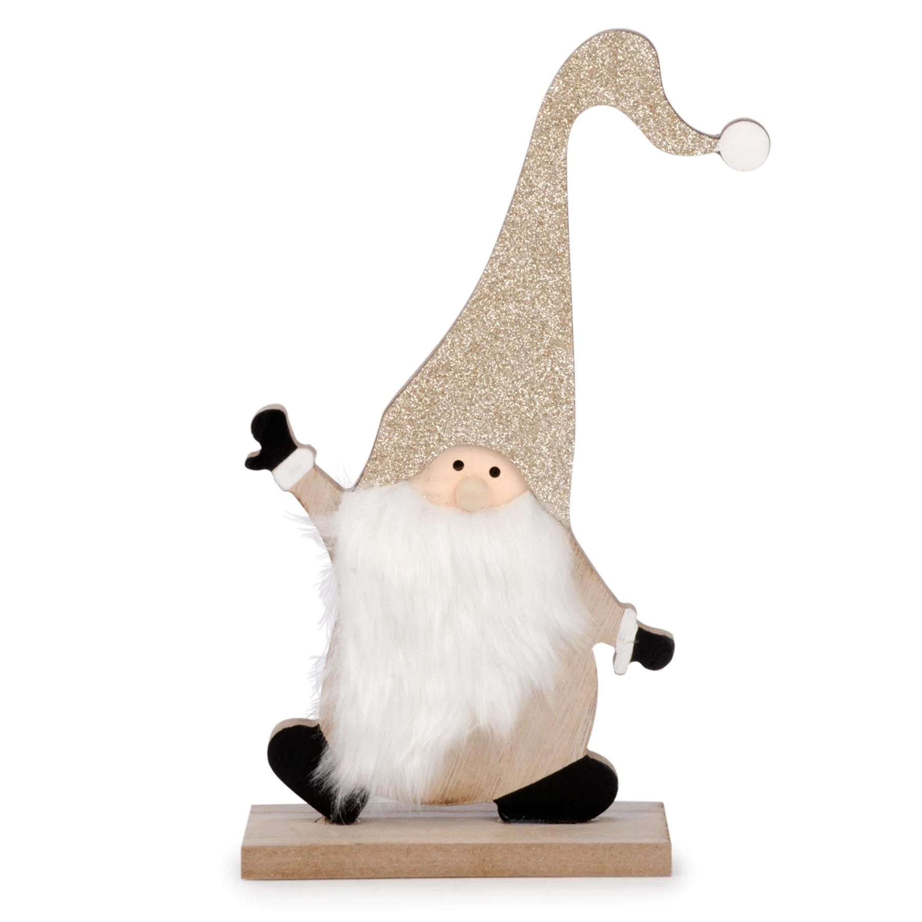 Christmas Gnome Décor with Glitter Gold Hat
