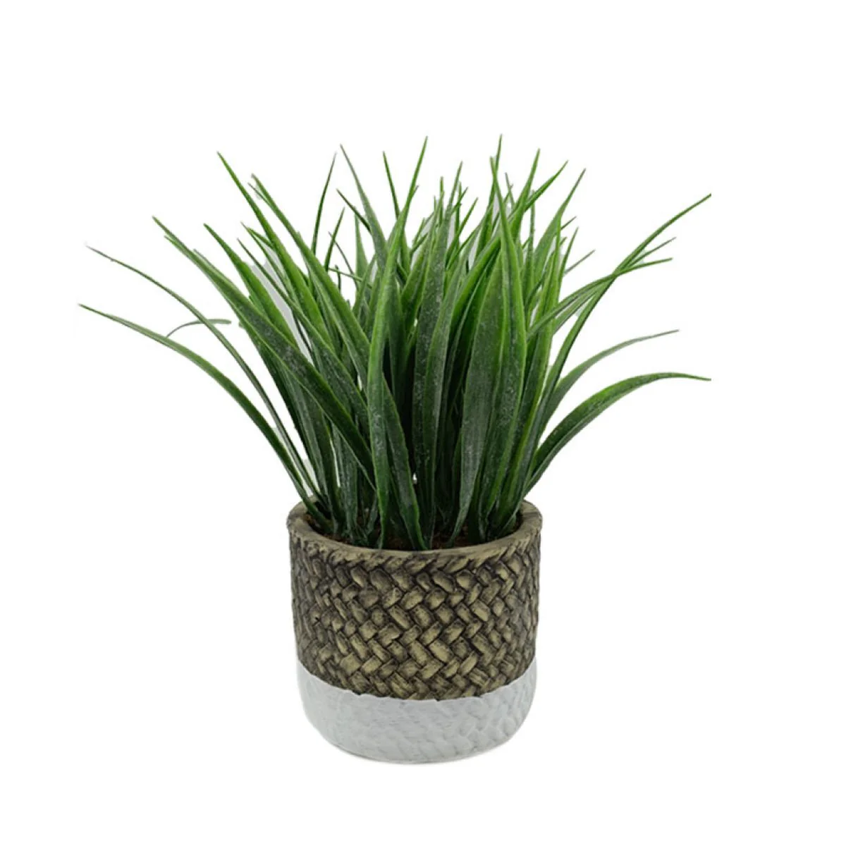 Grass Cement Stitch Pot White Grey 20x22 - Image 2
