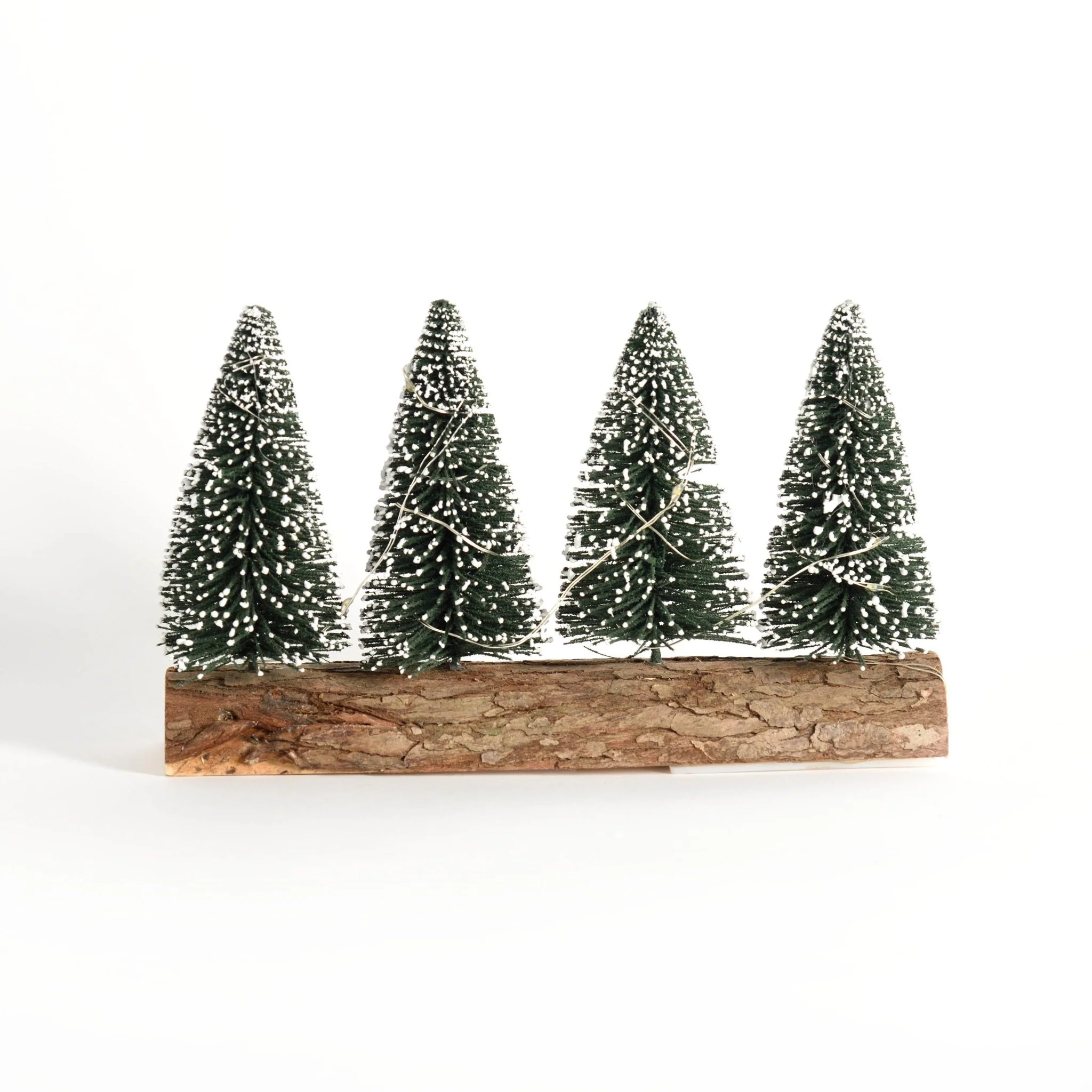 Green Pine Trees with Wooden Base - Image 3