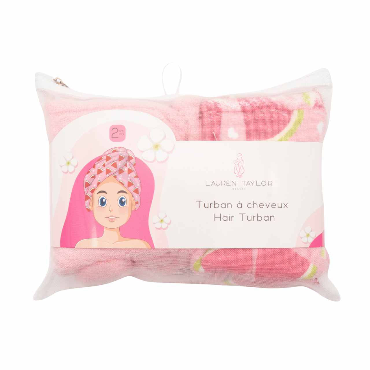 Hair Turban Set – Watermelon Print (2 Pieces)