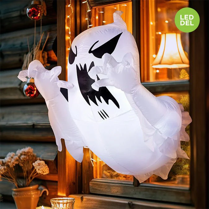 HALLOWEEN INFLATABLES  LIGHT-UP LED WINDOW MOUNTED GHOST