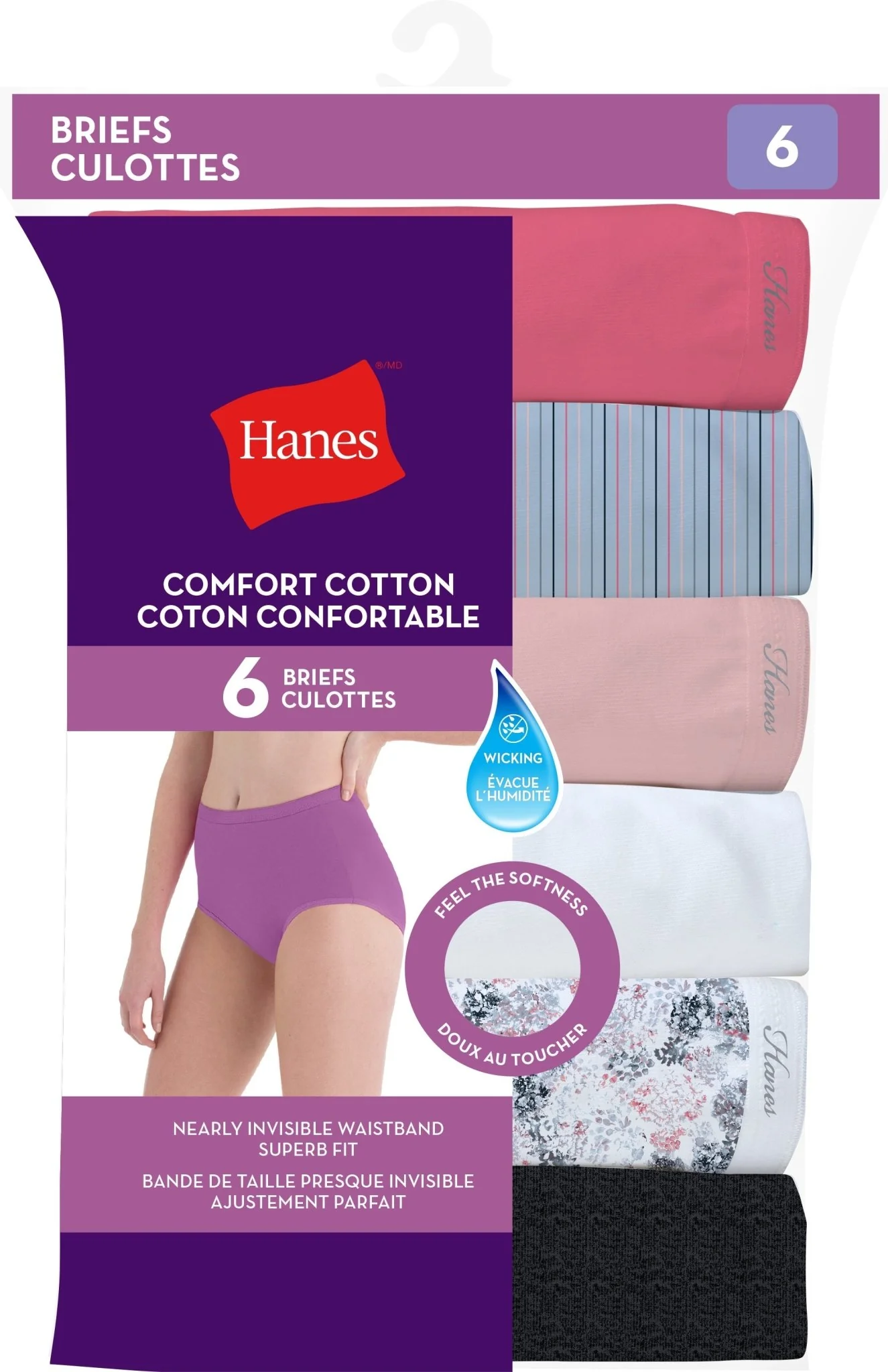 Hanes Cotton Assorted Briefs 6-Pack - H1400X - Image 4