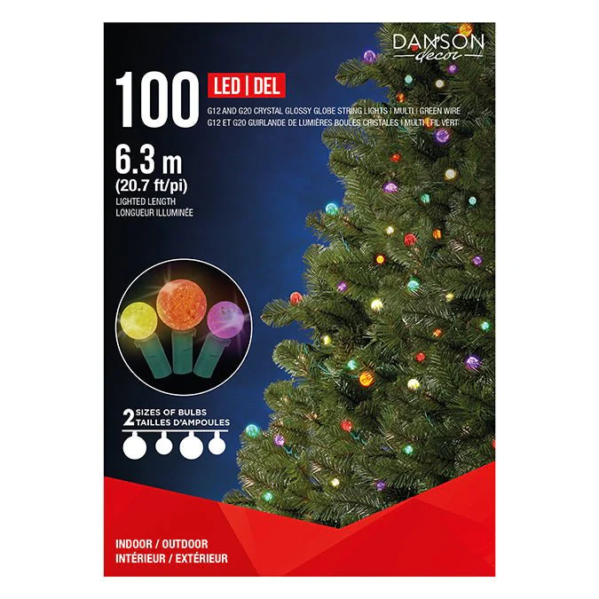 100 G12 CRYSTAL &G20 CRYSTAL GLOSSY GLOBE LED, MULTICOLOUR, IN/OUTDOOR LIGHTS