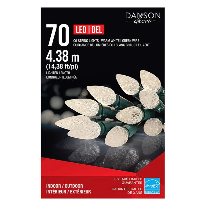70 FACETTED WARM WHITE LED INDOOR/OUTDOOR LIGHTS