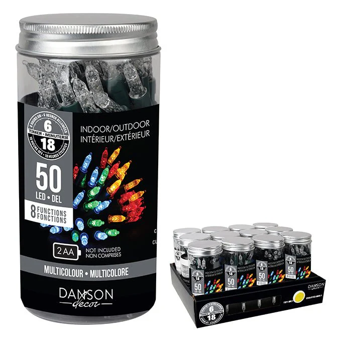 Multi-Color LED String Lights in Jar (50 Count)
