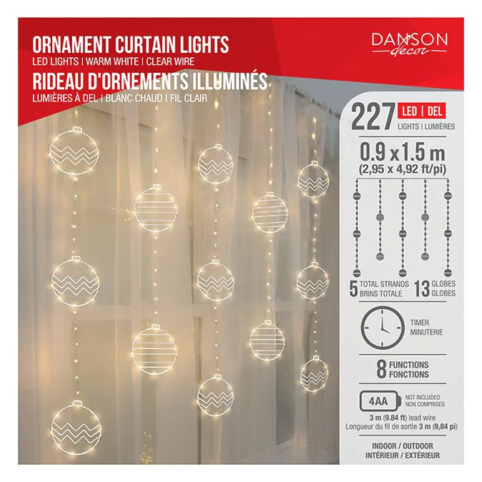 Ornament Curtain LED Lights – Warm White (227 Count)