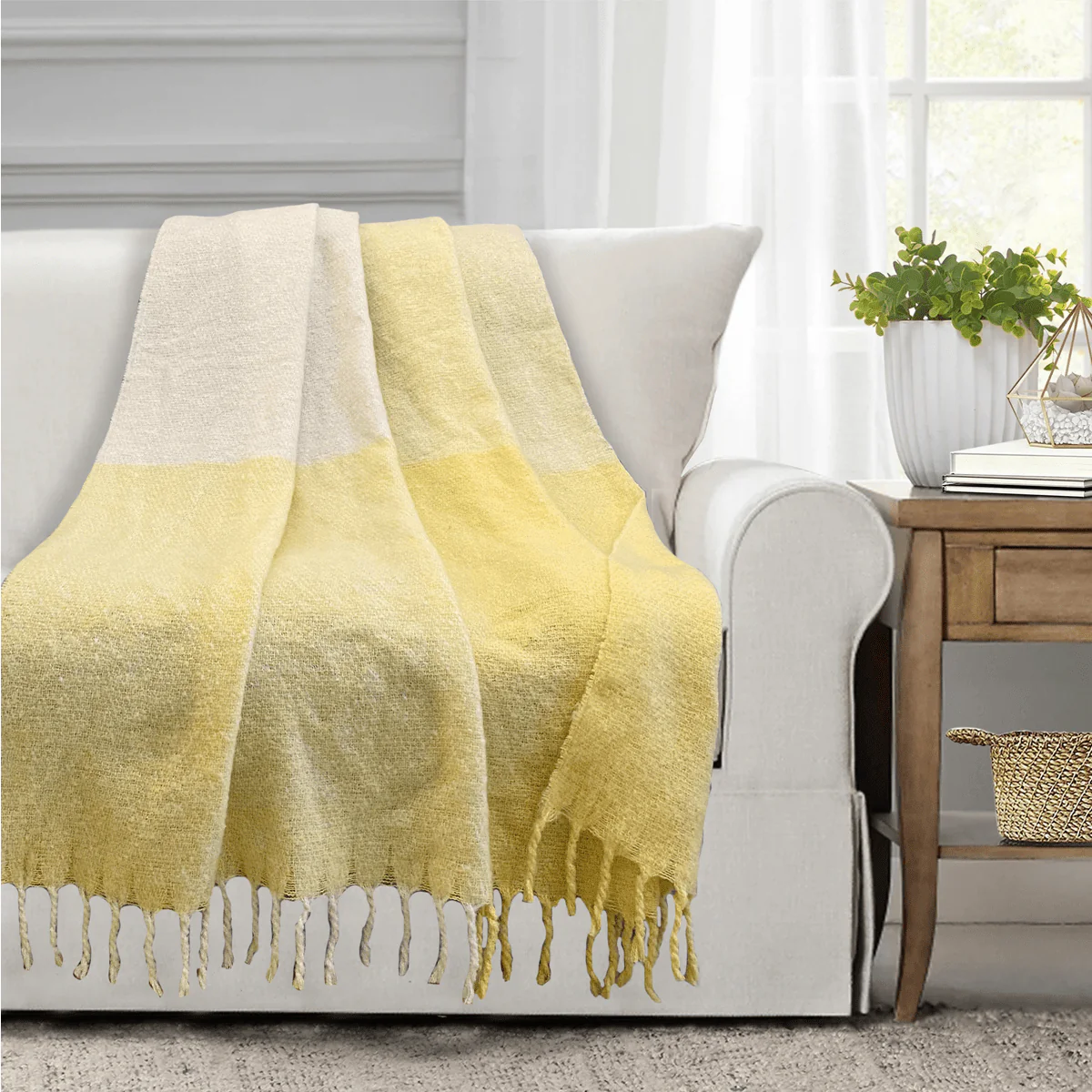 JOHAN- Stripe Faux Mohair Woven Throw - Image 6
