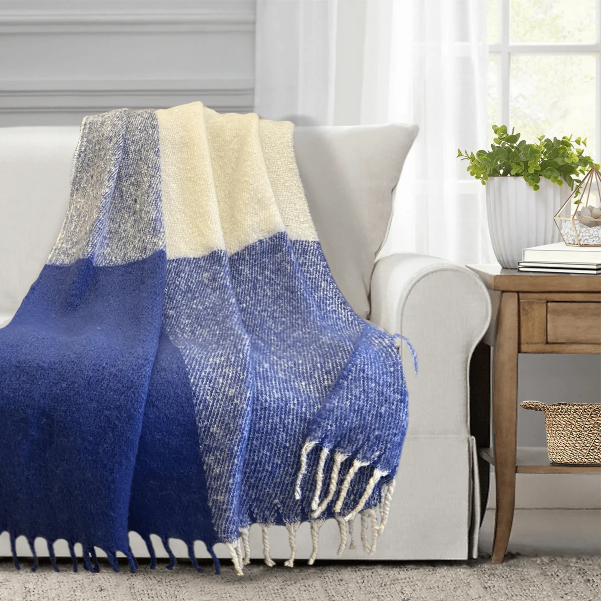 JOHAN- Stripe Faux Mohair Woven Throw - Image 8