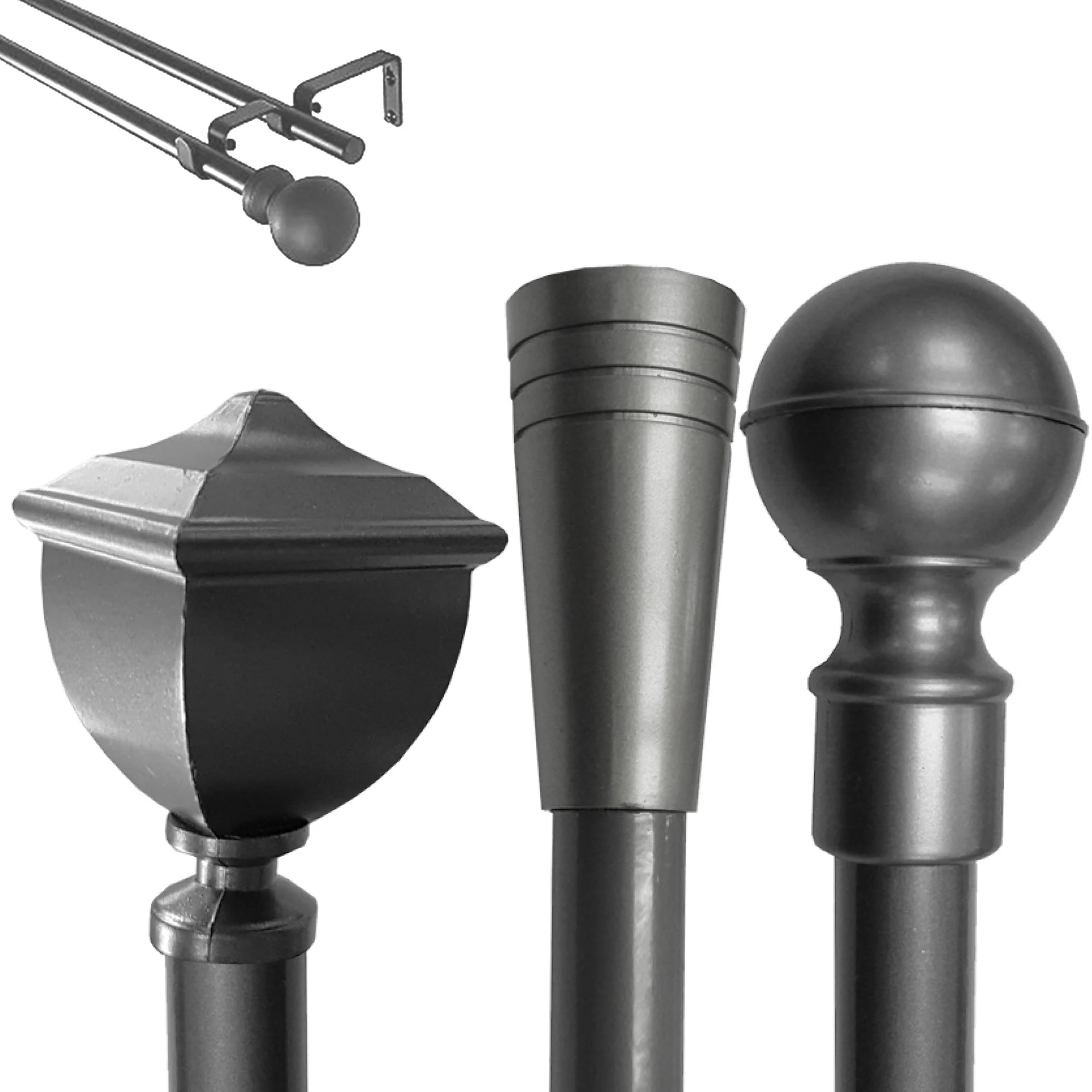 KATINA DOUBLE POLE SET - GUNMETAL