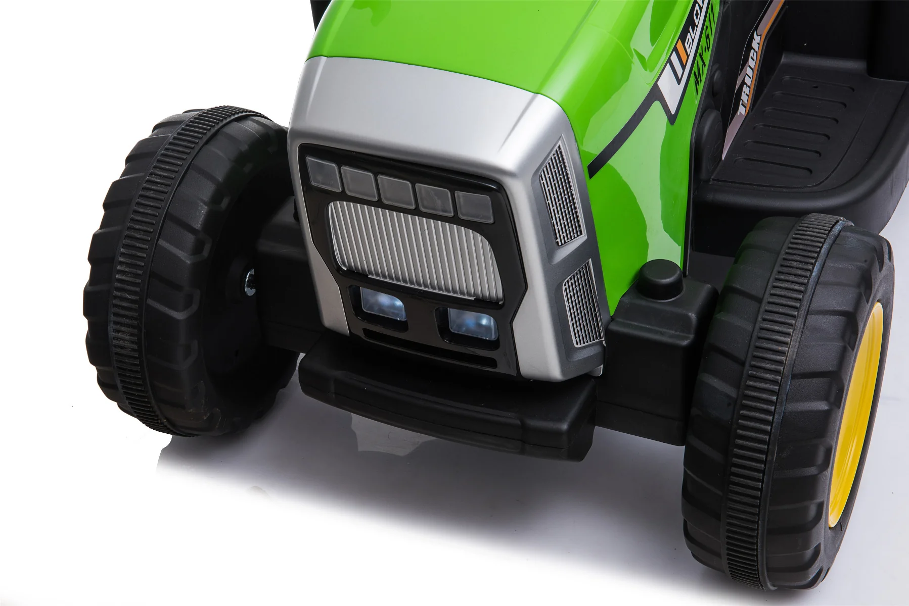 Kids Electric Ride-on Tractor with Trailer (12V Rechargeable Battery) - GREEN - Image 5
