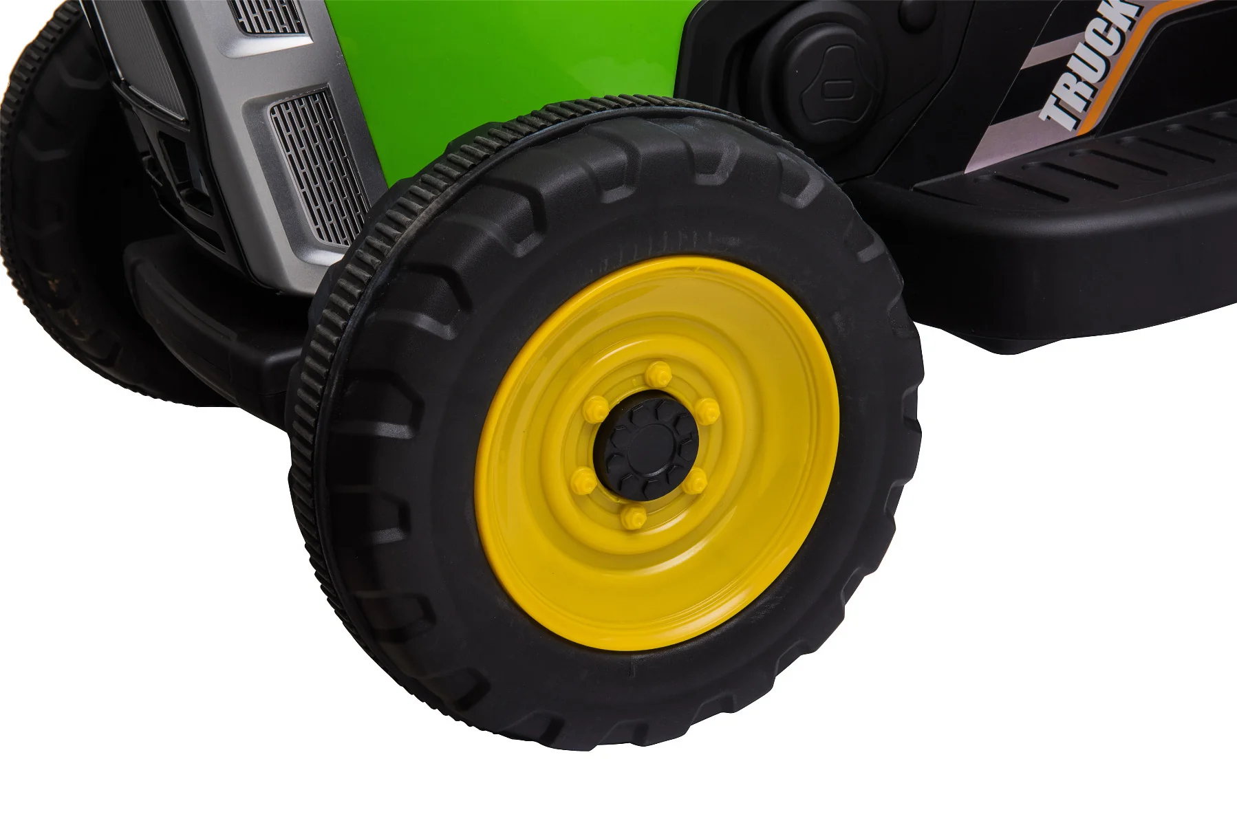 Kids Electric Ride-on Tractor with Trailer (12V Rechargeable Battery) - GREEN - Image 7