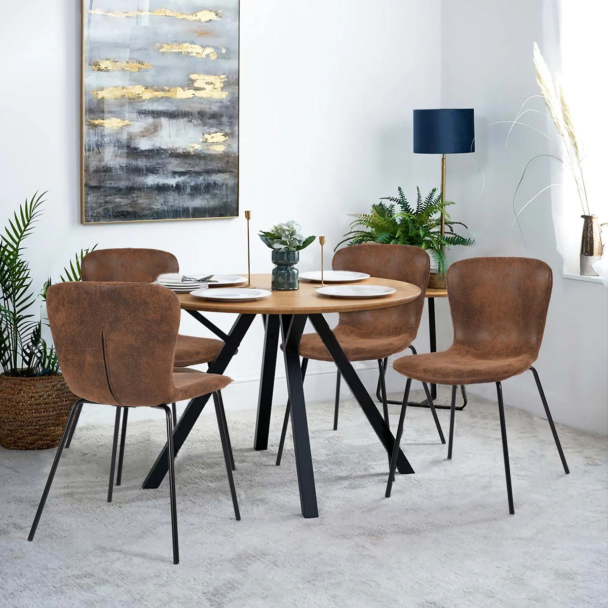 Koziello | PU Velvet Dining Chair - Image 3