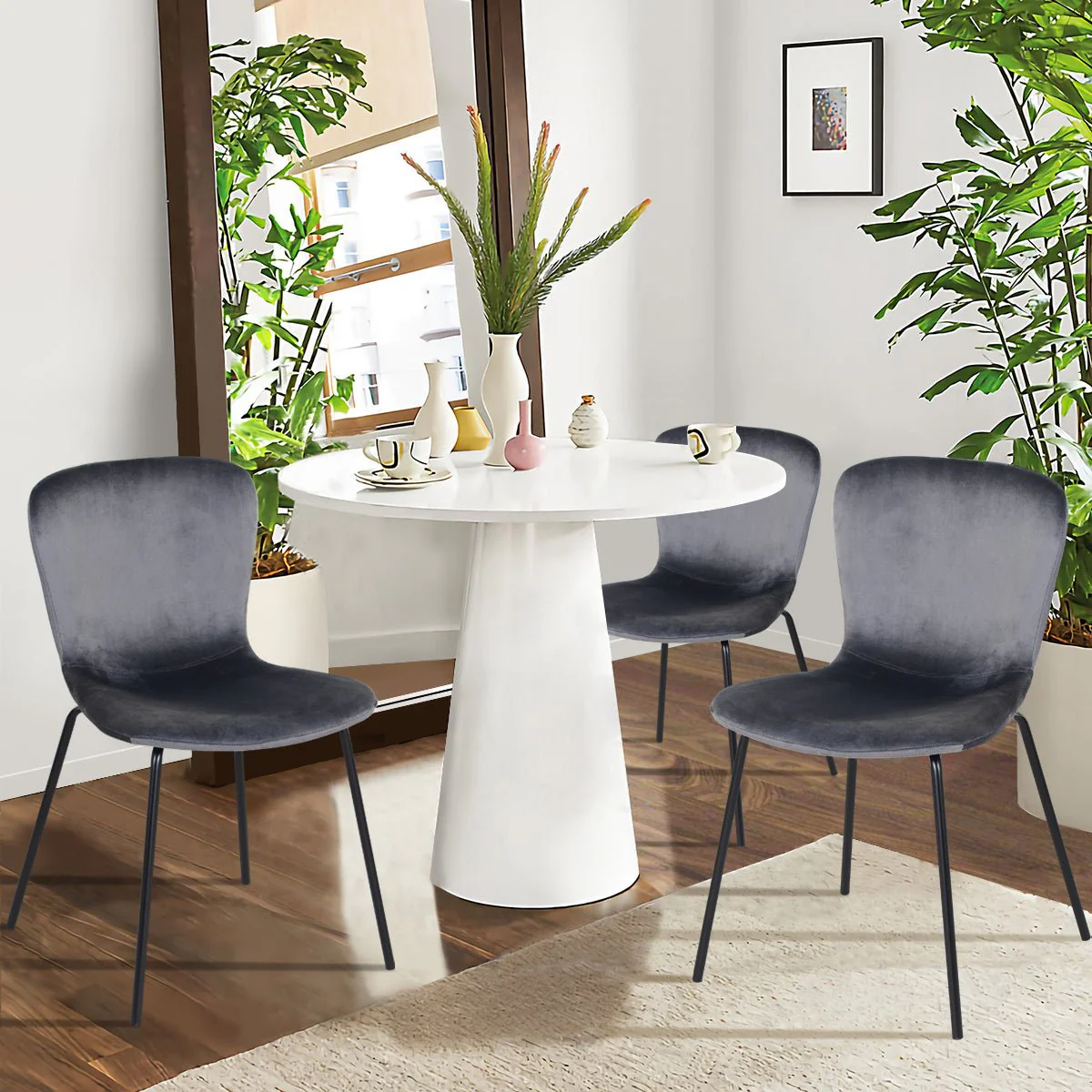 Koziello | PU Velvet Dining Chair - Image 8