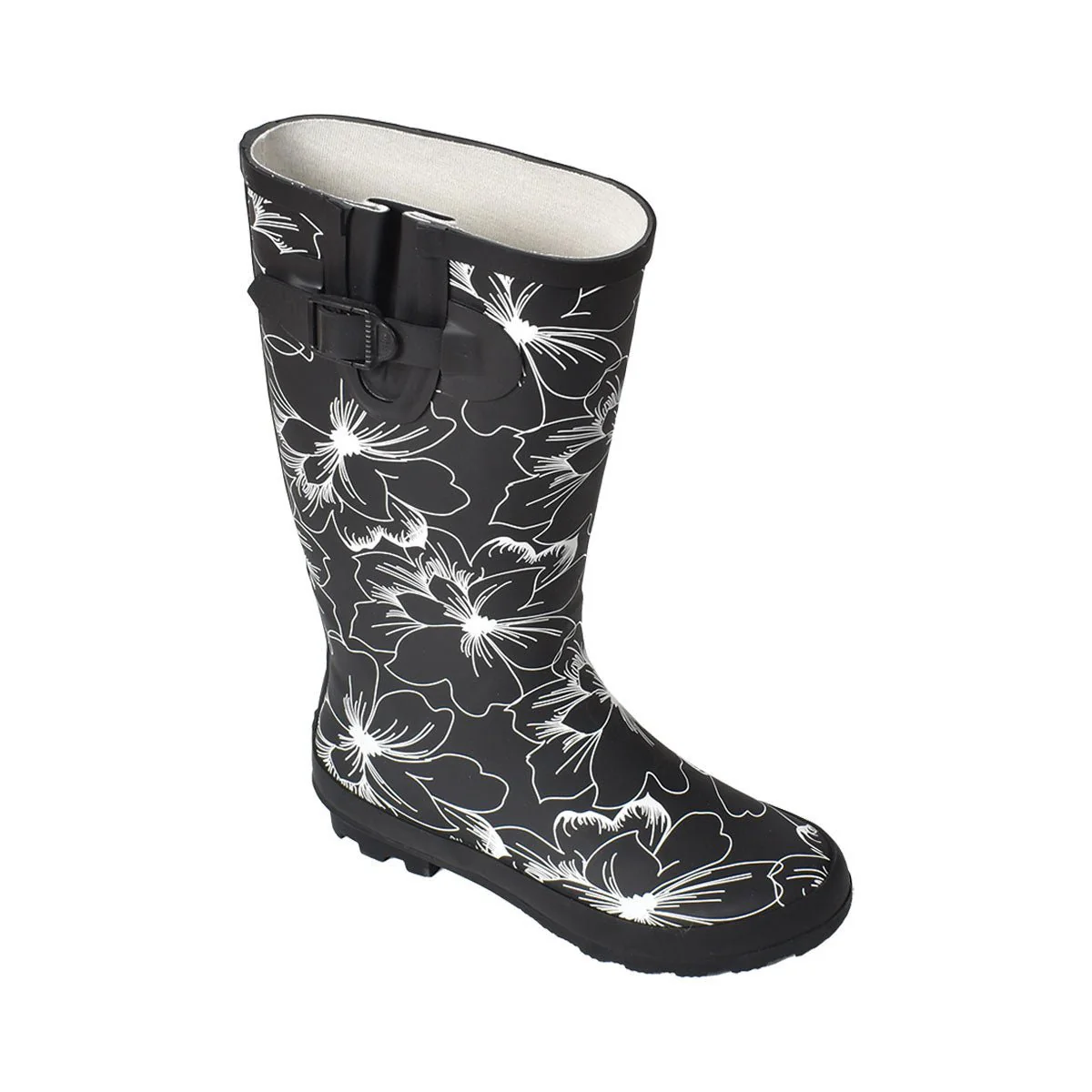 Ladies Real Rubber Hi Boots-black