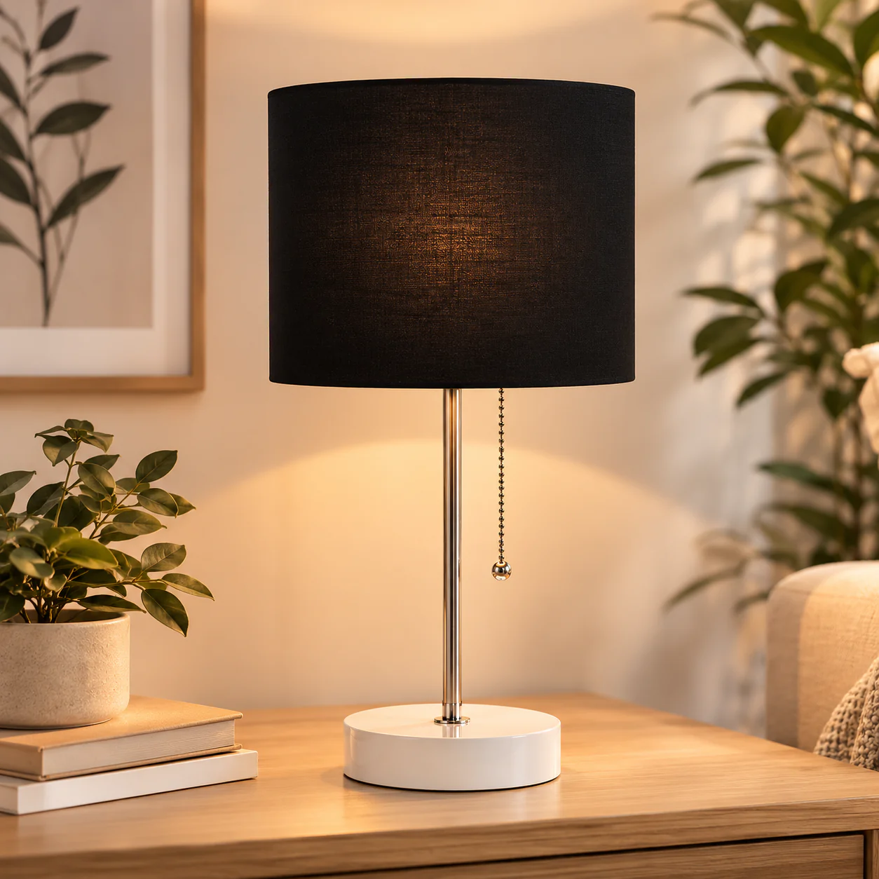 Lamp with metal base