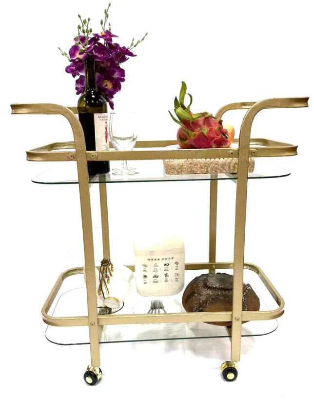 Lauren Taylor - 2 Tier Bar Cart with Wheels - Image 3