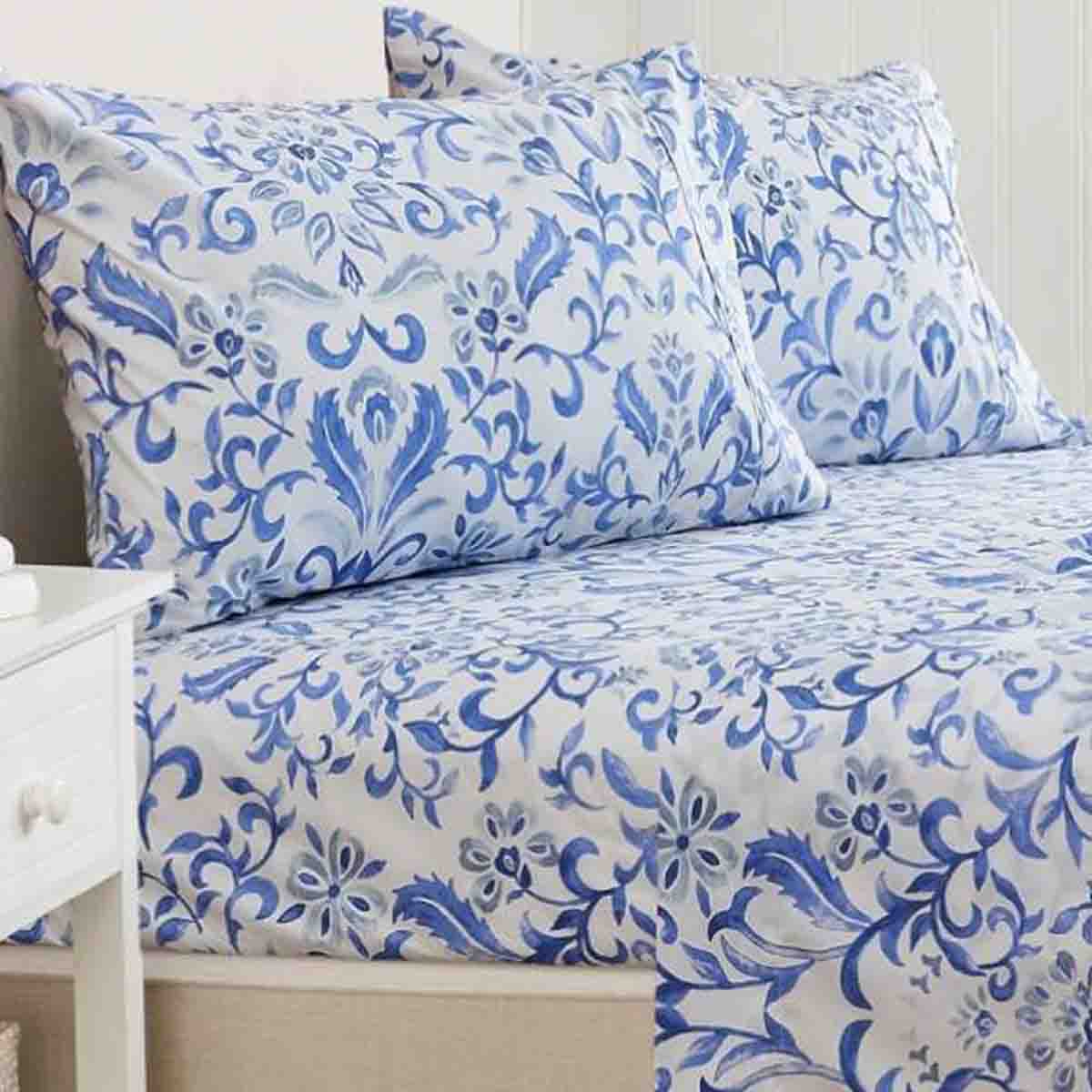 Lauren Taylor - 250 Thread Count Printed Cotton Sheet Set - Image 4