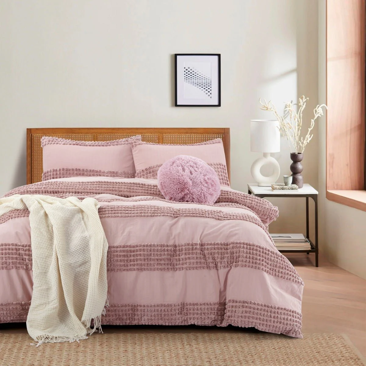 Lauren Taylor -Amara 4pcs Jacquard Duvet Cover Set