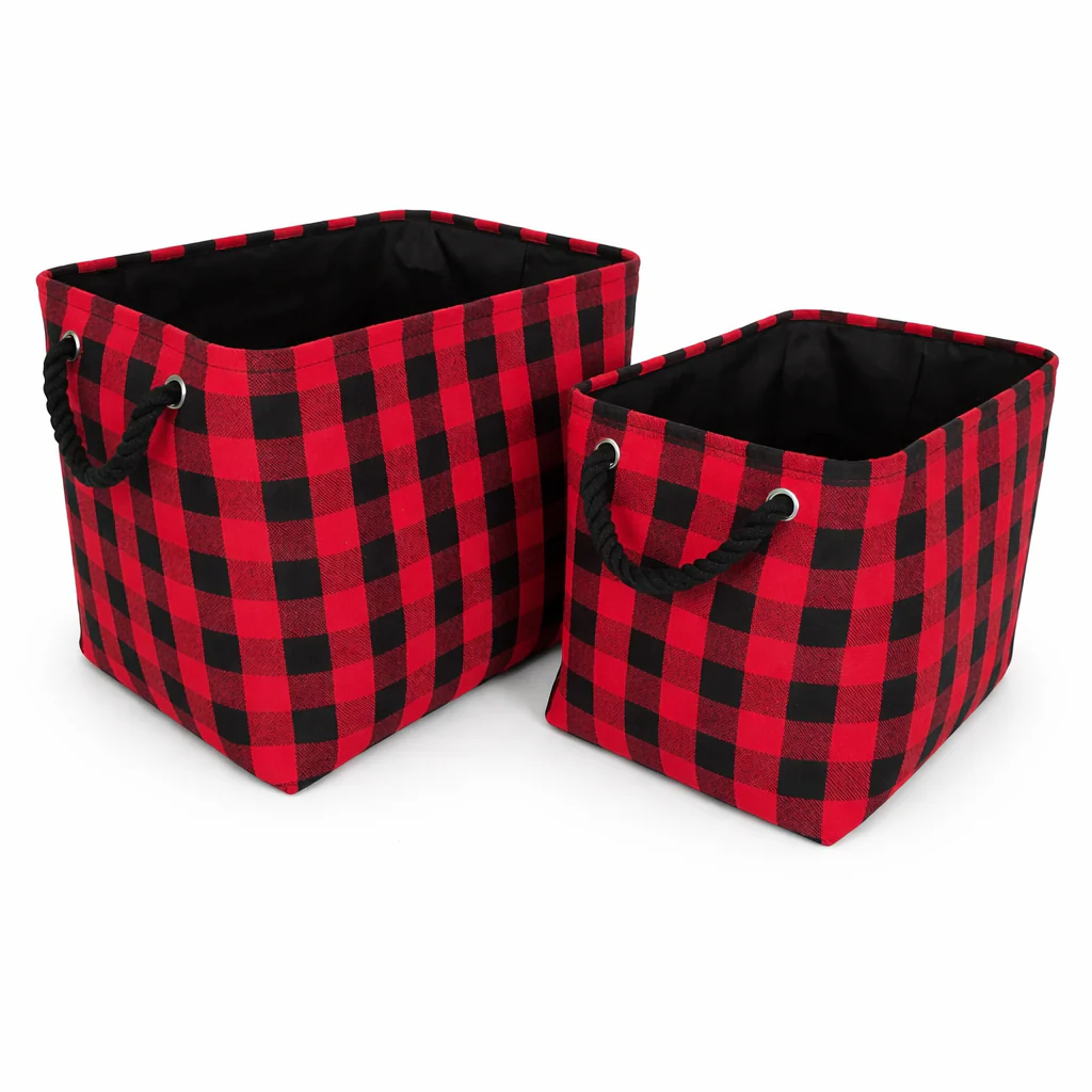 Lauren Taylor- Canvas Buffalo Plaid Baskets