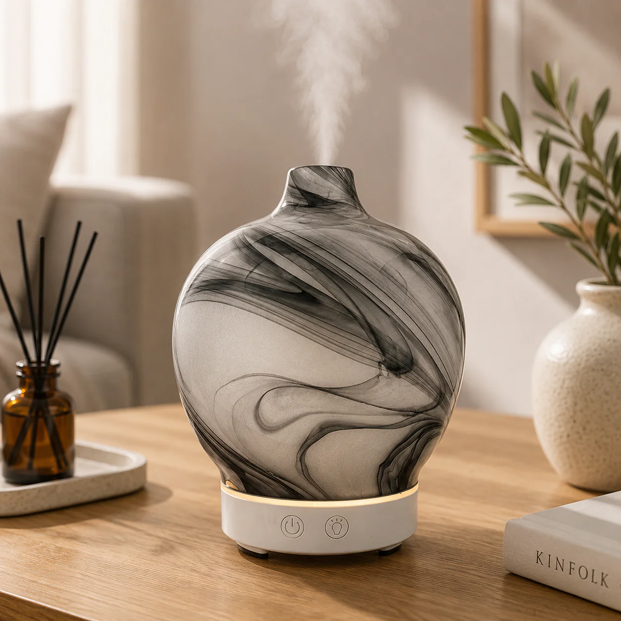Lauren Taylor- USB Glass marble diffuser grey-white 100 ml