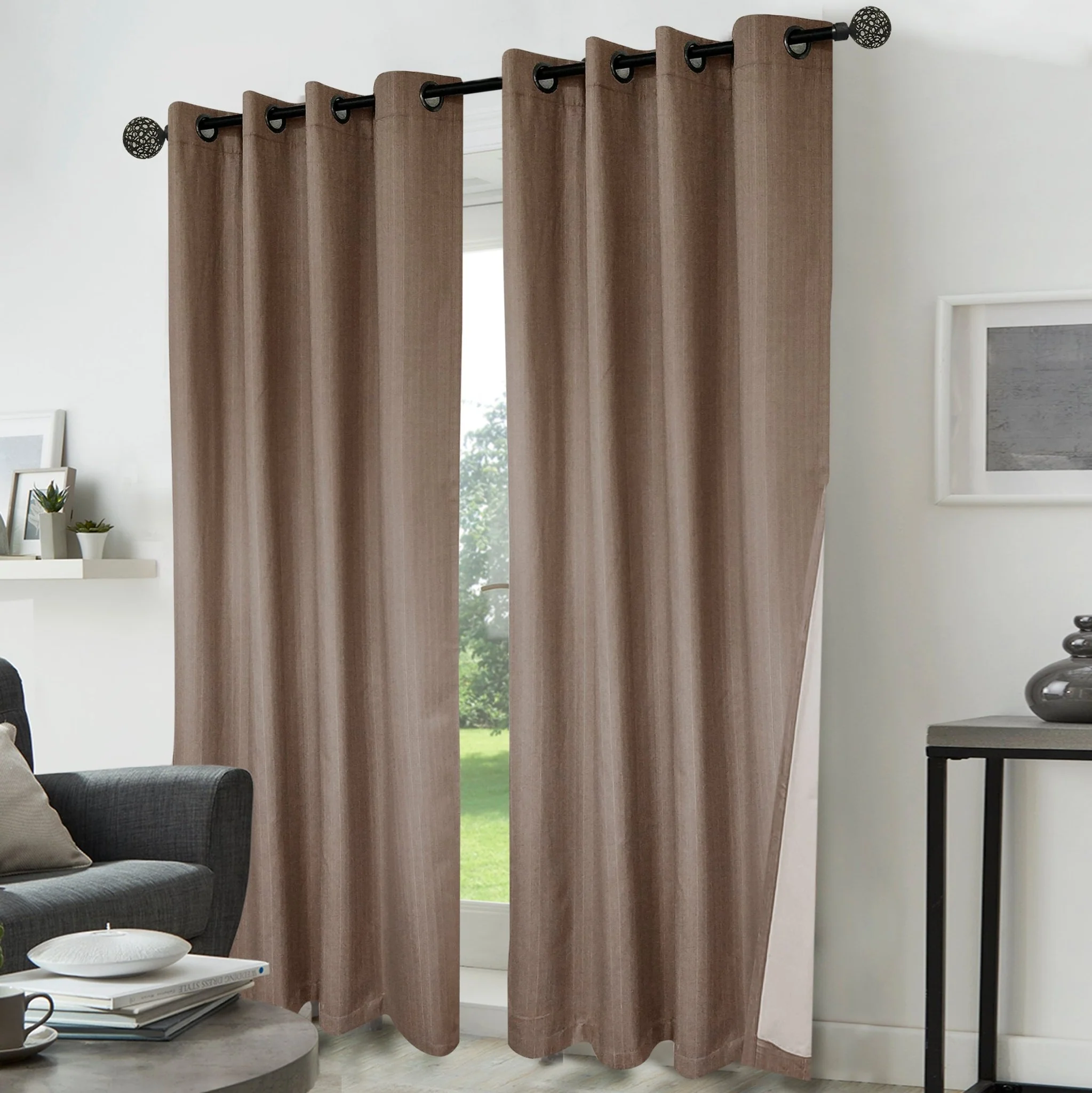 Laurier 2pk  Faux Linen Foamback Grommet Panel - Image 4