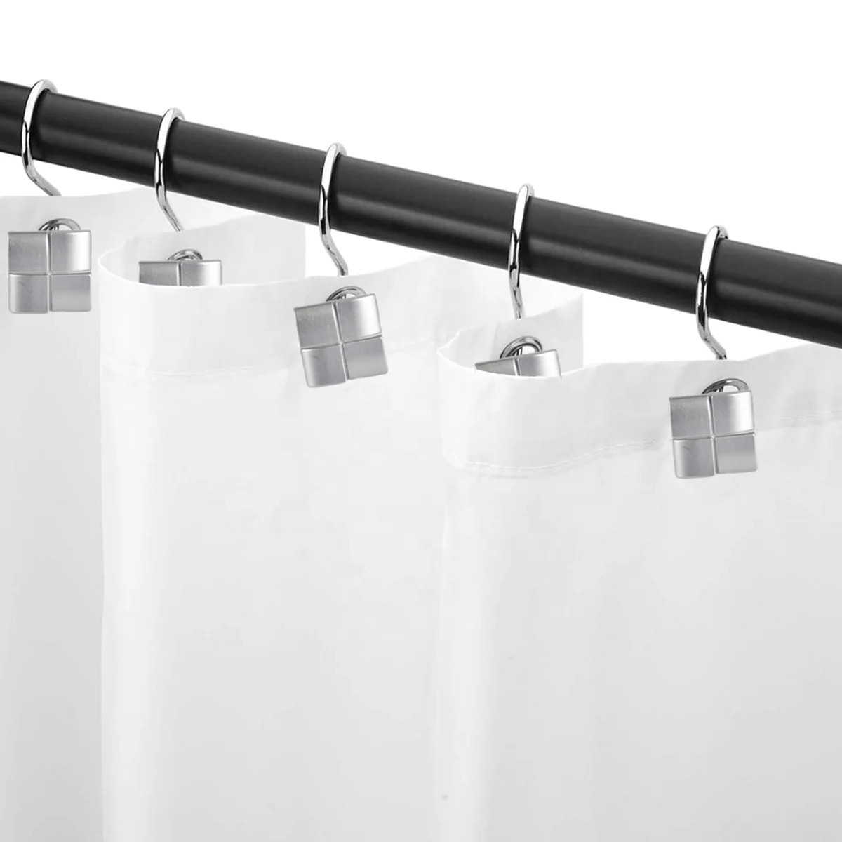 Le Spa - 12 Piece Metal Shower Hooks | Square - Image 8