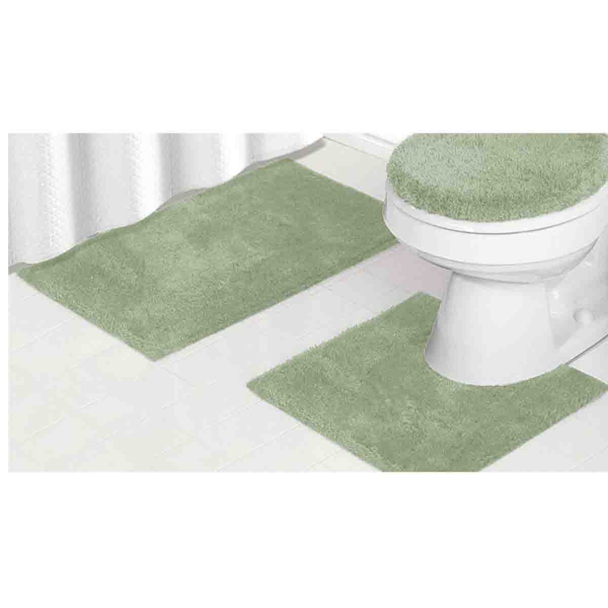 LE SPA - 3pc Bath Mat Set With Latex Anti Slip Backing - Image 3