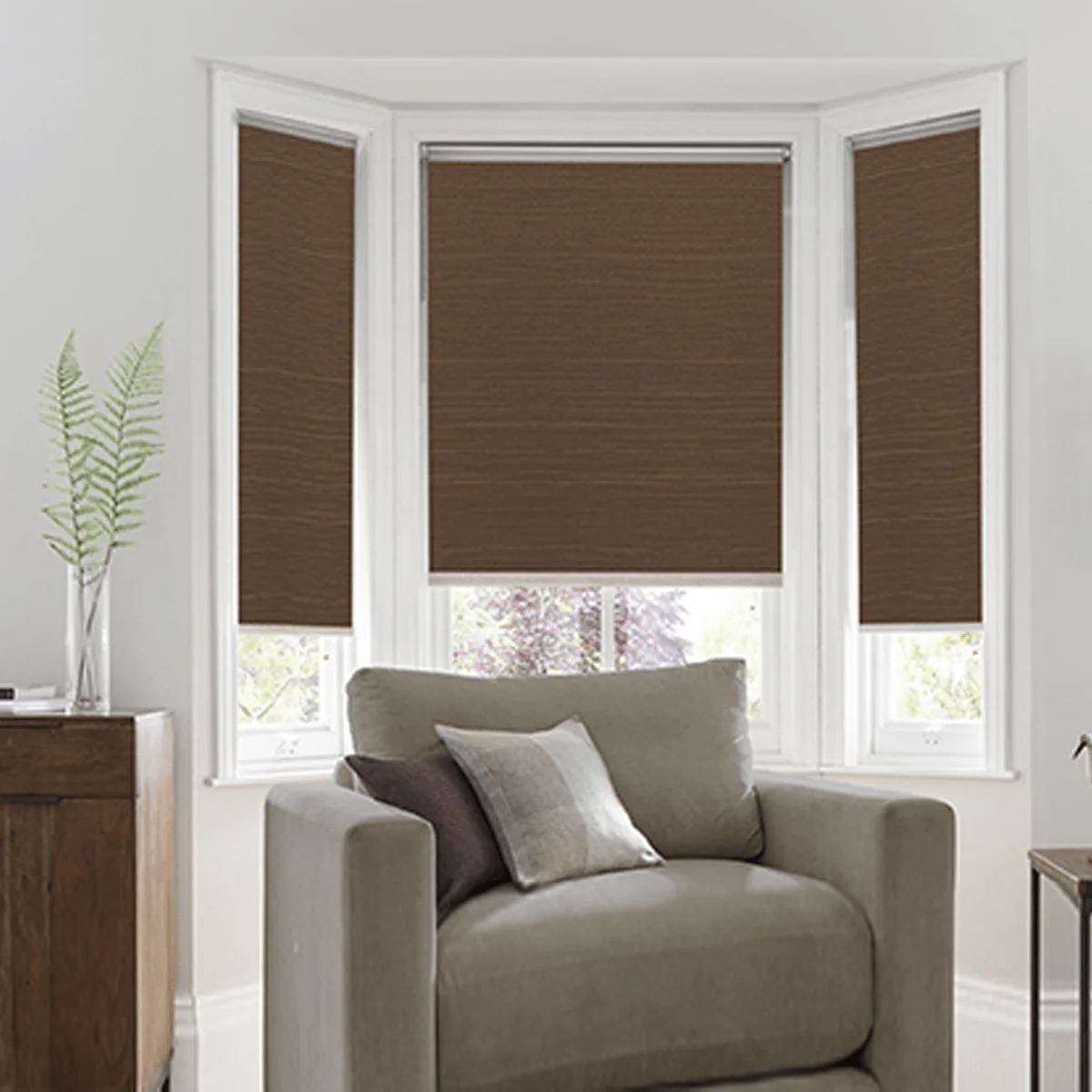 Linen Look Daylight Roller Shades | Dark Grey - Image 2