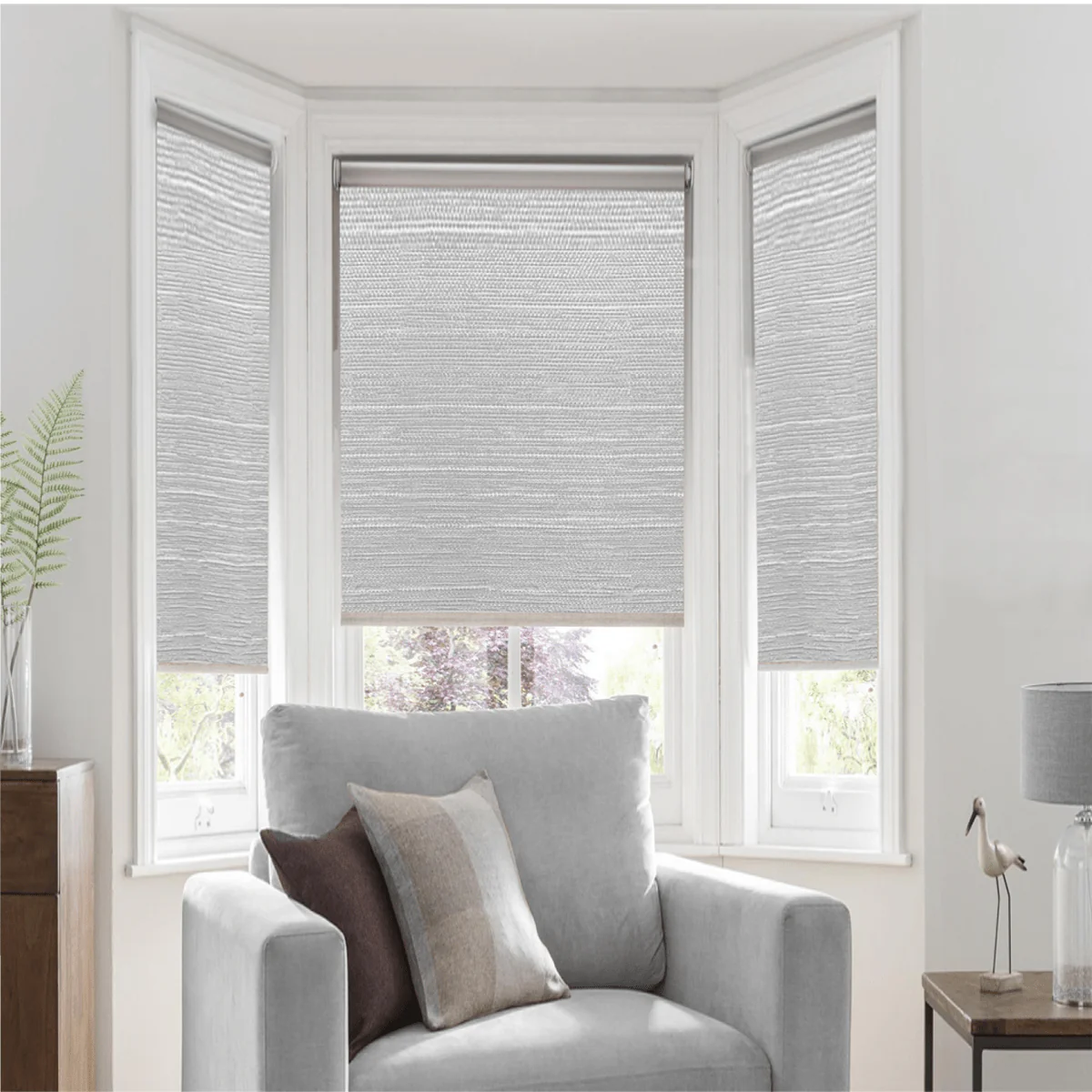 Linen Look Daylight Roller Shades | White