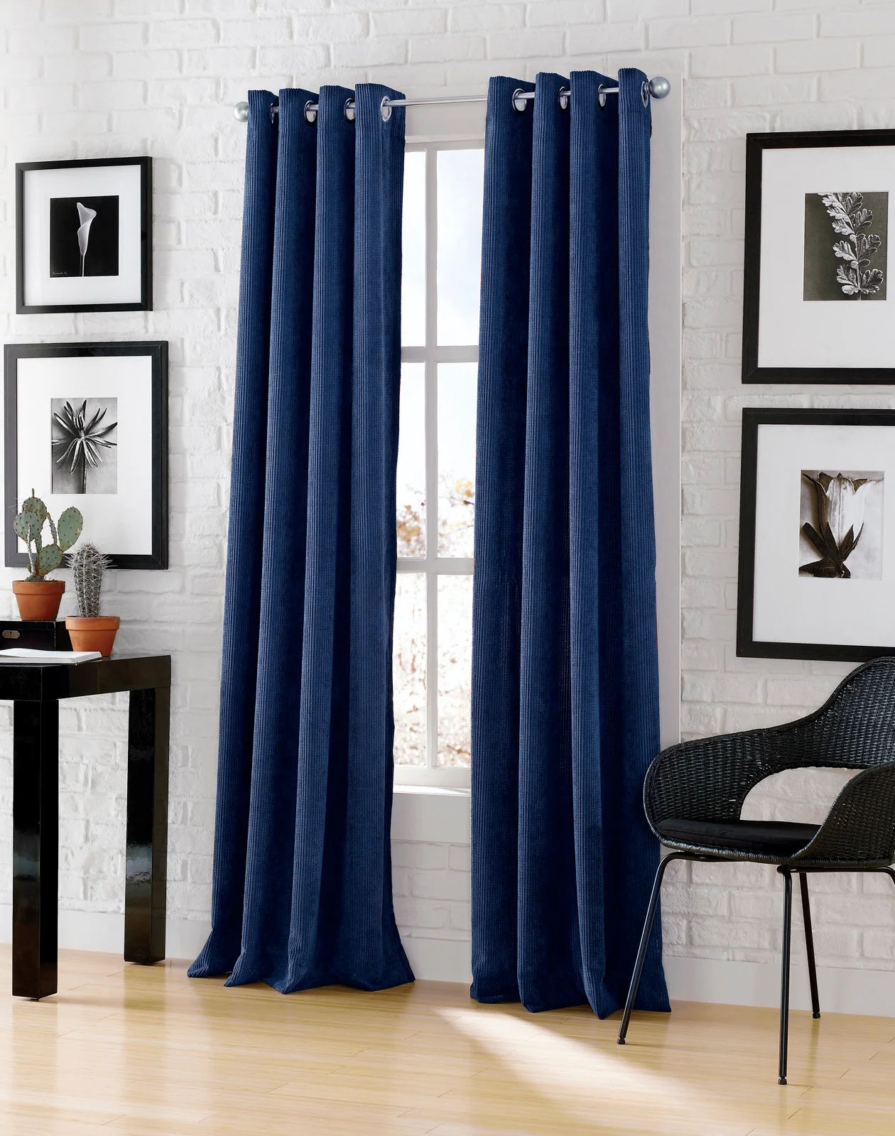 Lisbon - Faux Linen Blackout Grommet Panels Set of 2 - Image 3