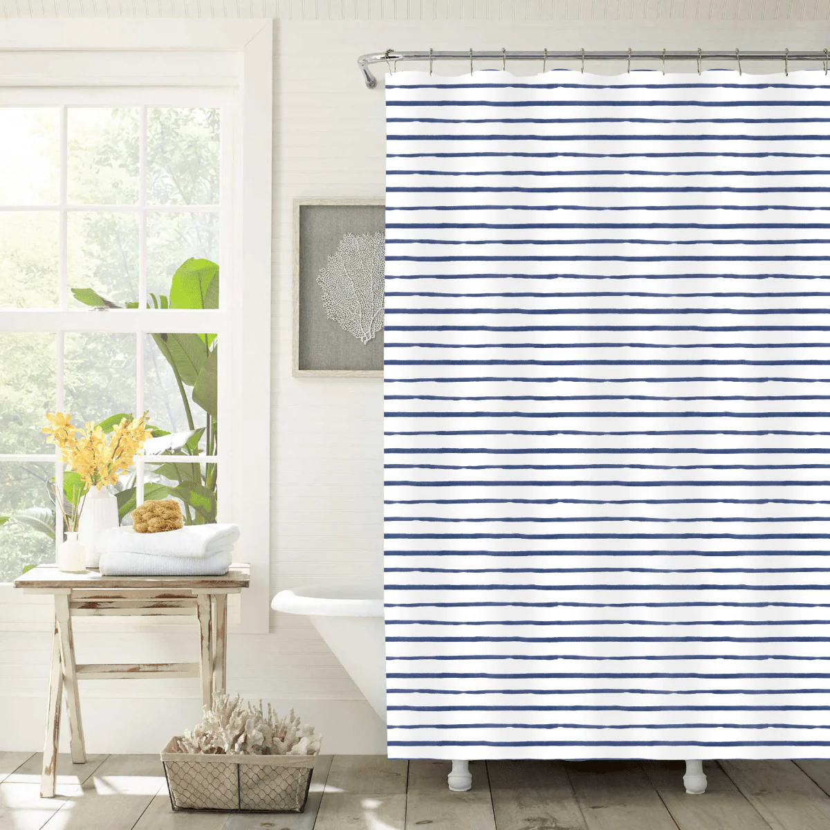 Lise Shower Curtain Stripe 70X72 ASST