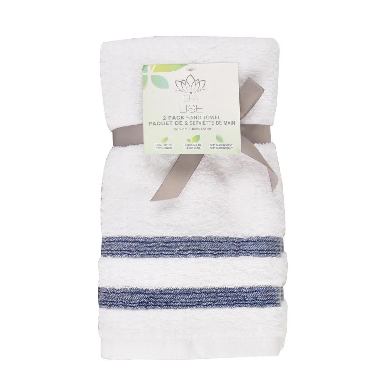 Lise Stripe 2 Pack Hand Towel