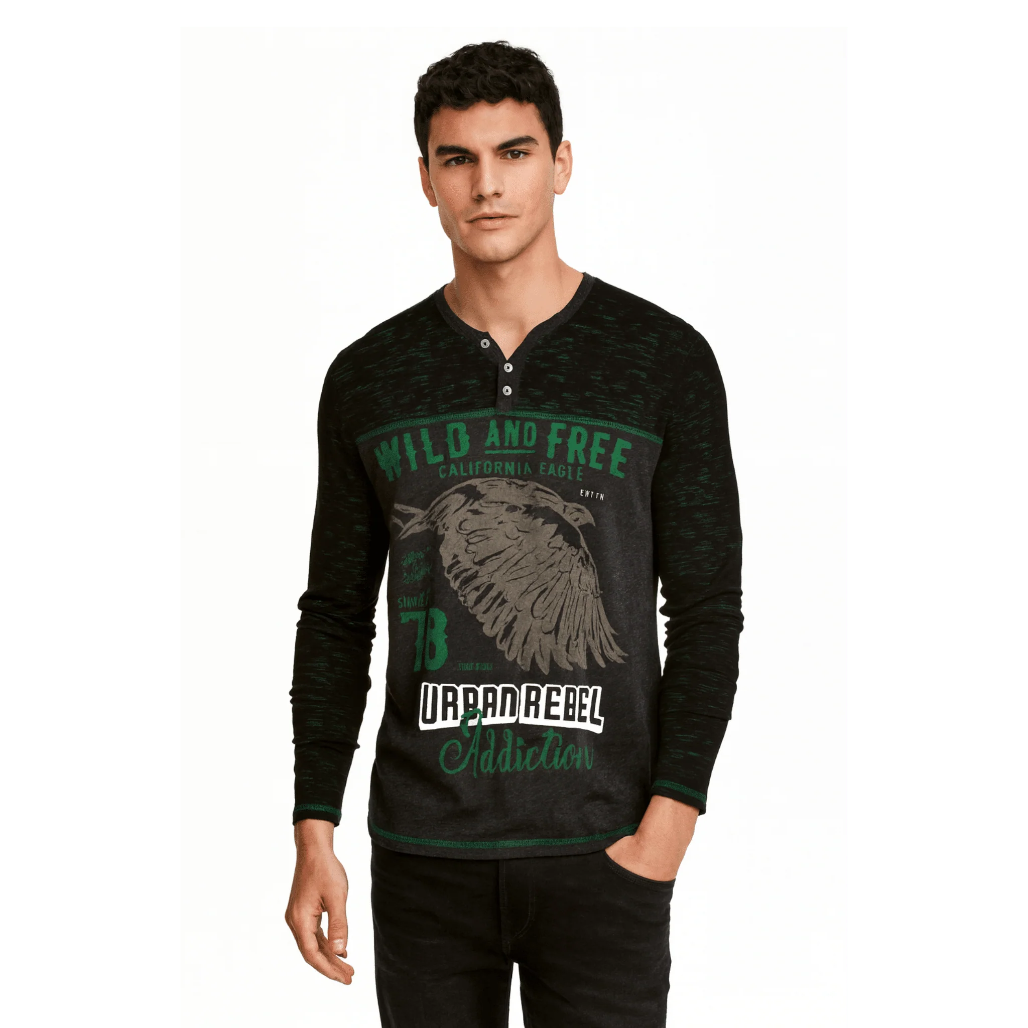 Long-Sleeve Graphic Biker-Inspired T-Shirt - Image 2