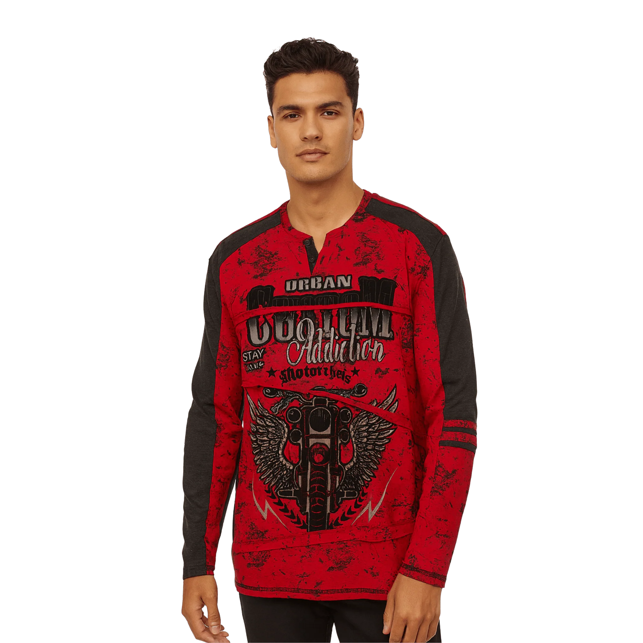 Long-Sleeve Graphic Biker-Inspired T-Shirt - Image 6